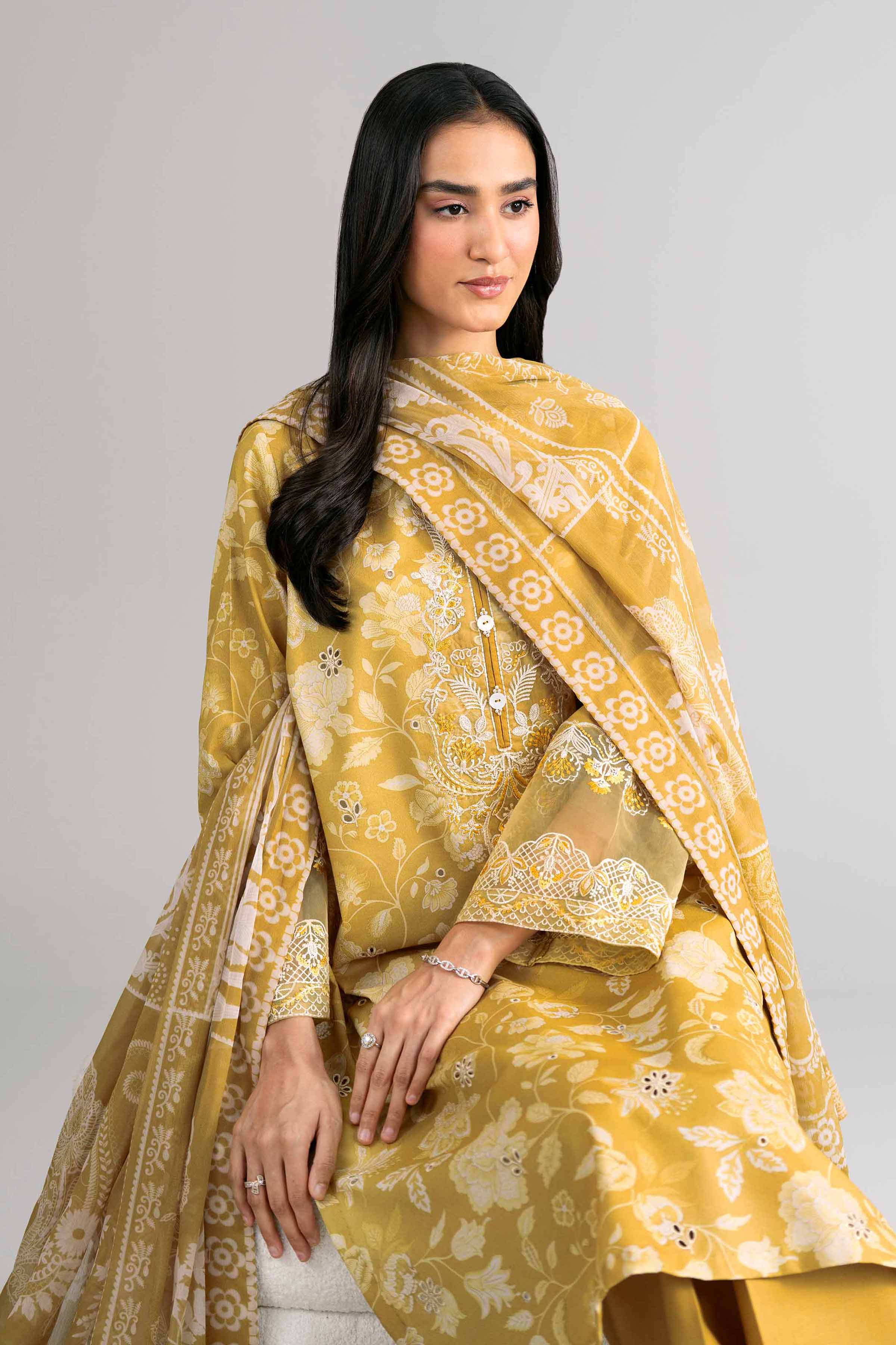 3 Piece - Digital Printed Embroidered Suit - 42601745 for Women - Unstitched Collection | Nishat | Shop Online