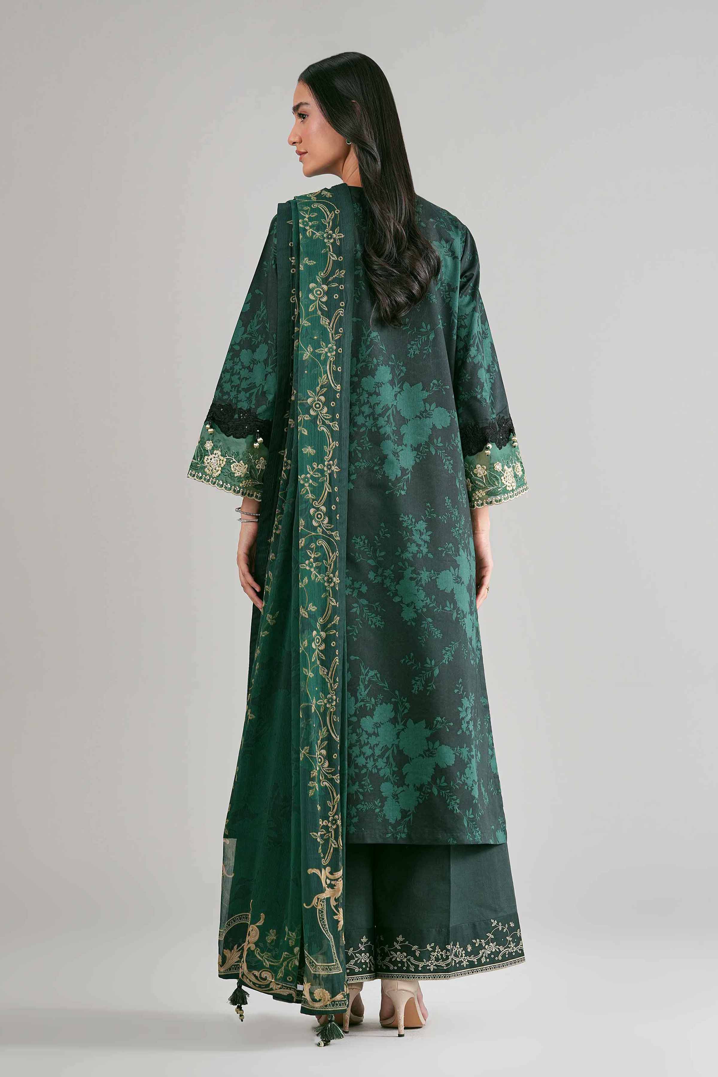 3 Piece - Digital Printed Embroidered Suit - 42601747