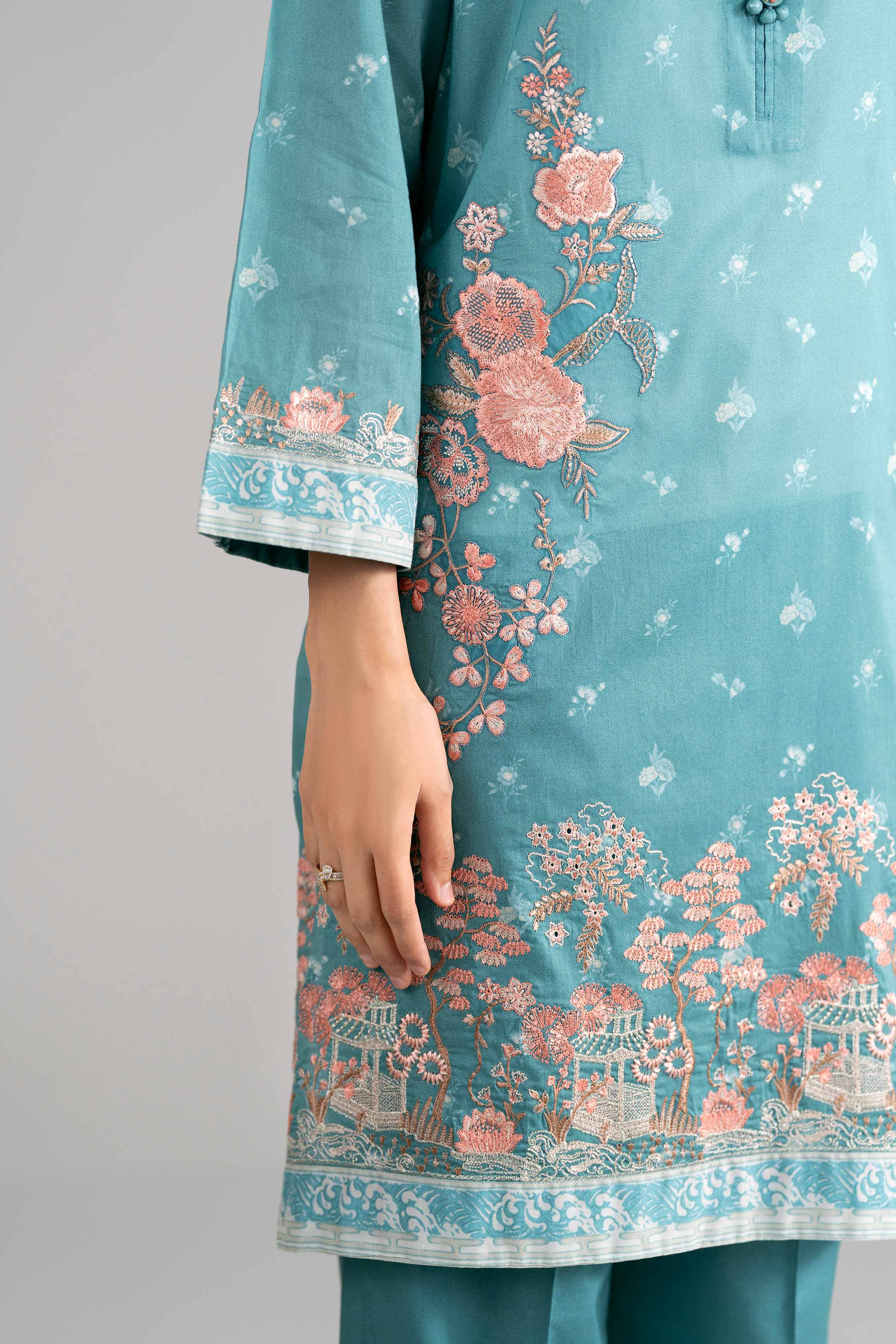3 Piece - Digital Printed Embroidered Suit - 42601748 for Women - Unstitched Collection | Nishat | Shop Online
