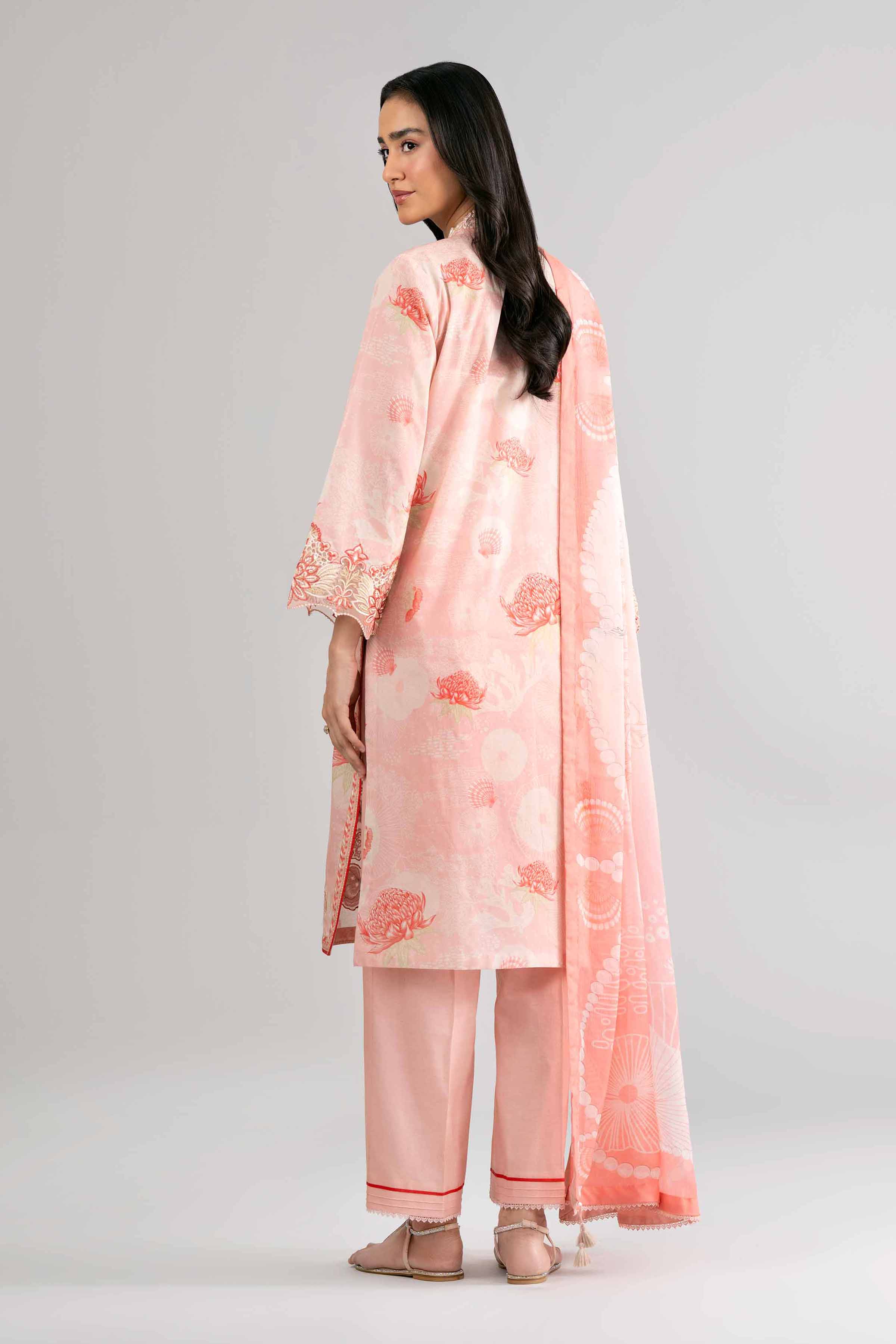 3 Piece - Digital Printed Embroidered Suit - 42601756