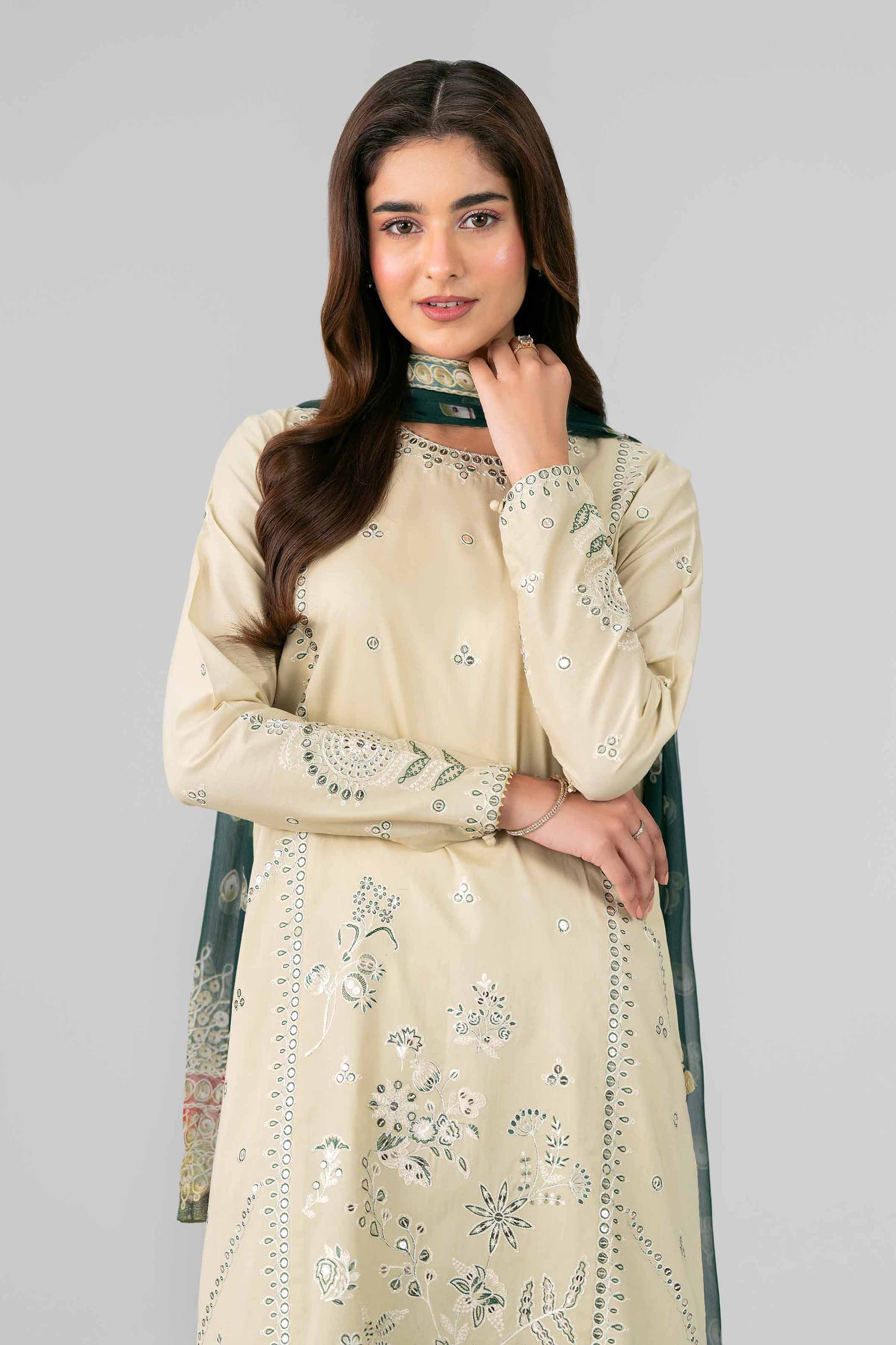 3 Piece - Digital Printed Embroidered Suit - 42601773