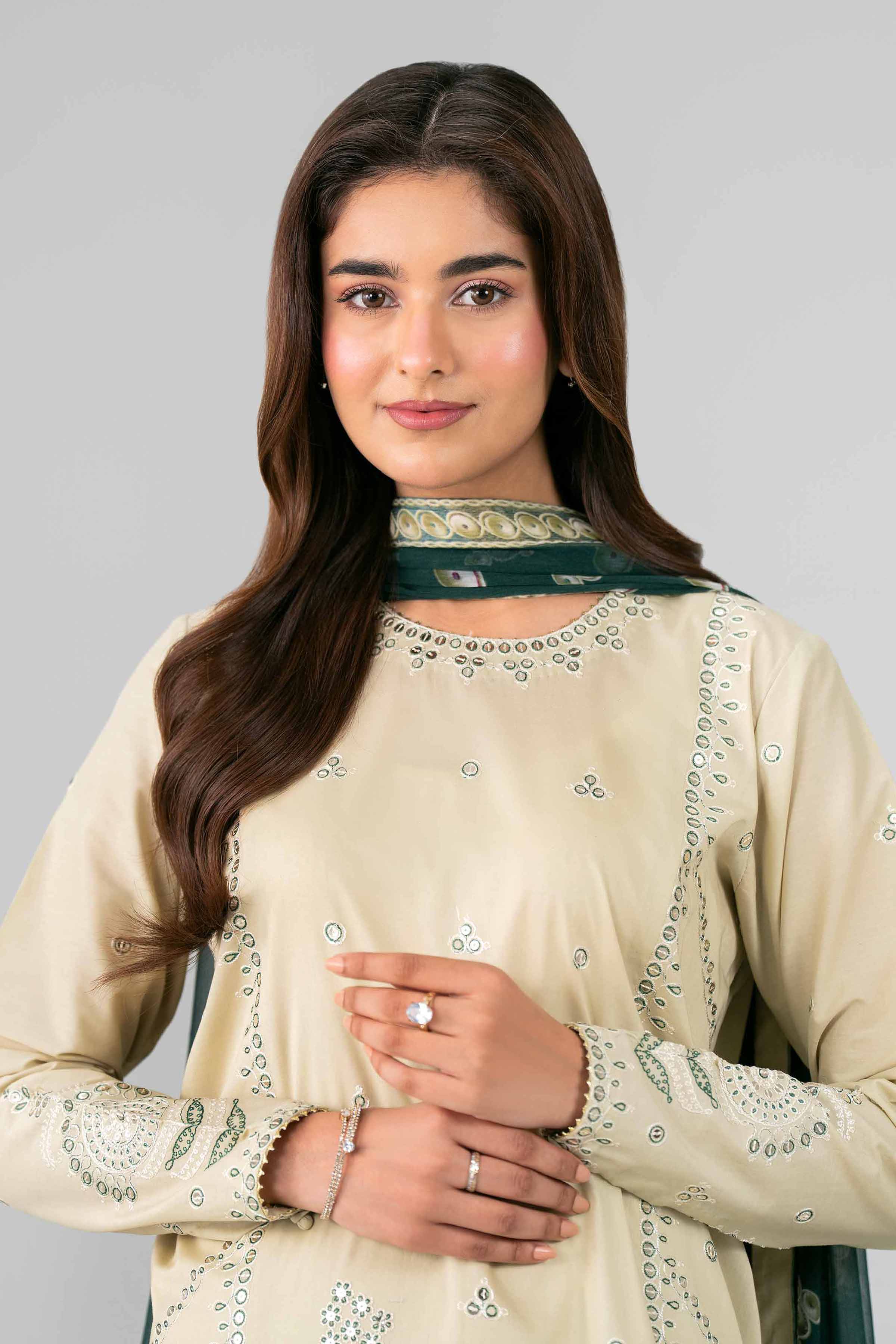 3 Piece - Digital Printed Embroidered Suit - 42601773