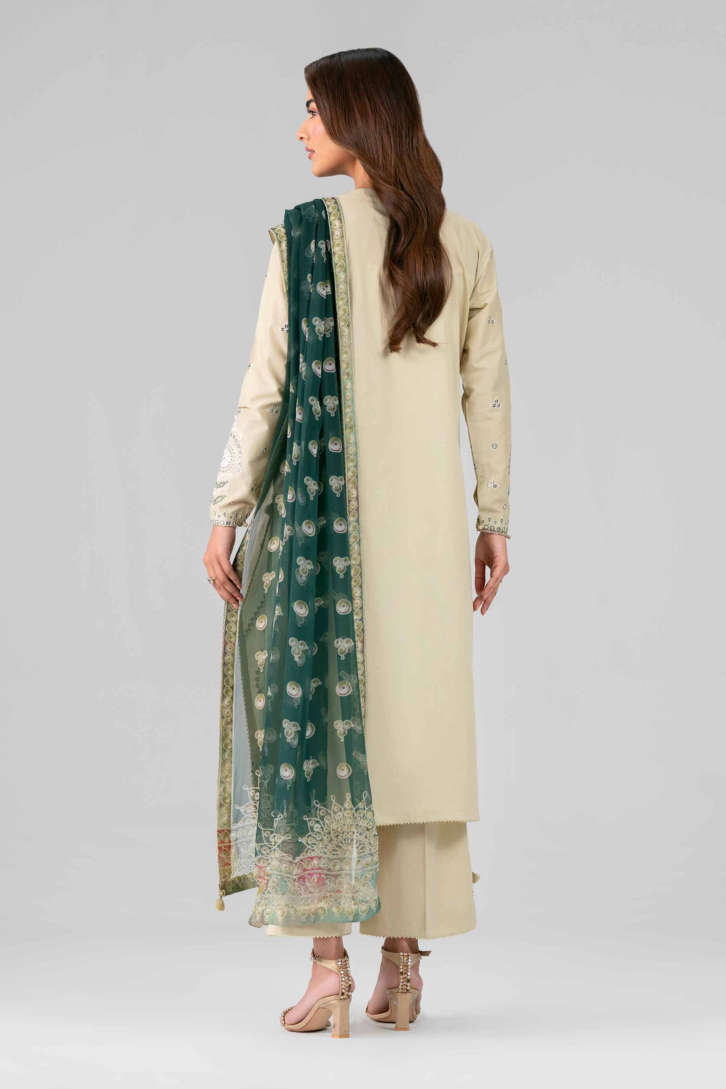 3 Piece - Digital Printed Embroidered Suit - 42601773