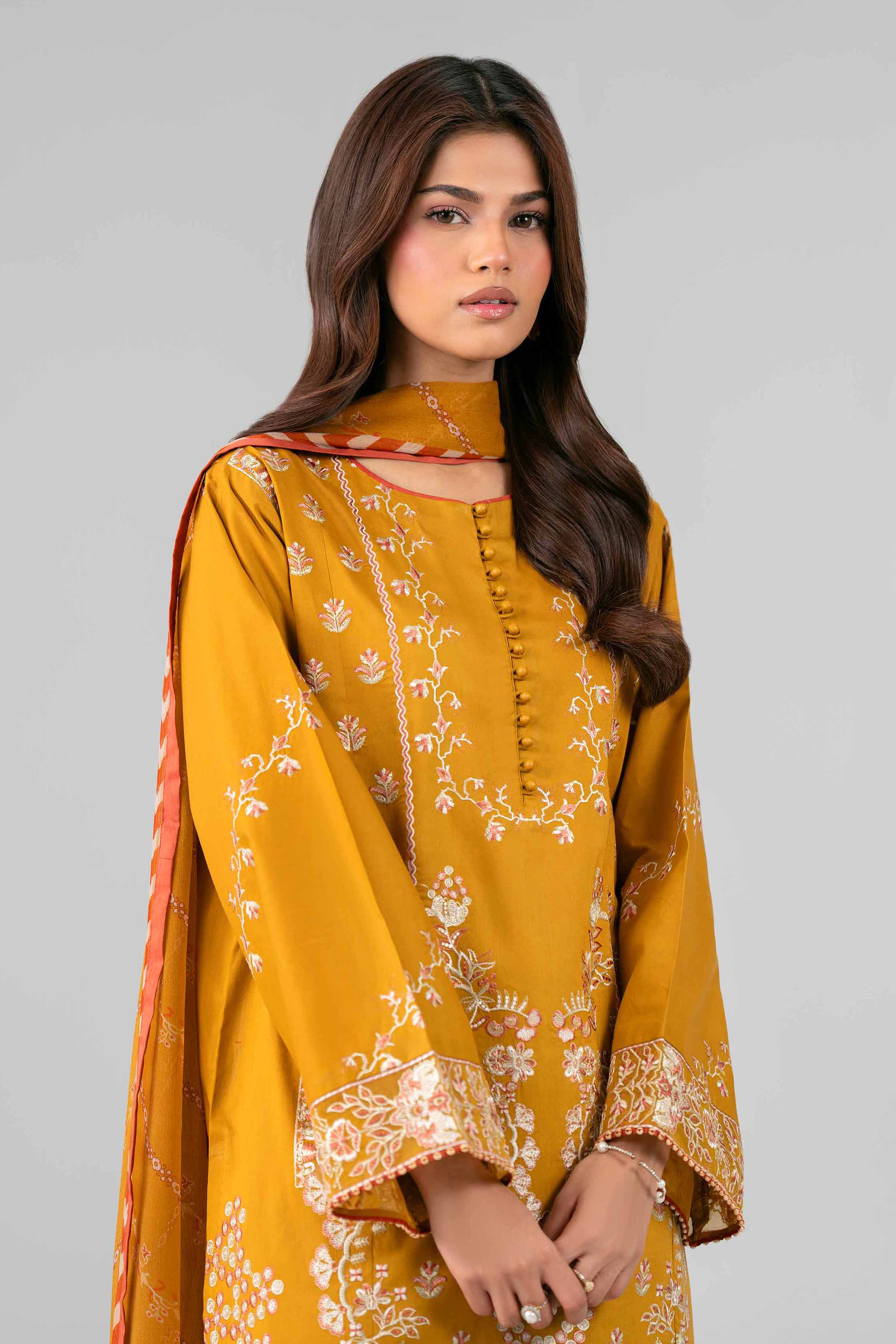 3 Piece - Digital Printed Embroidered Suit - 42601774