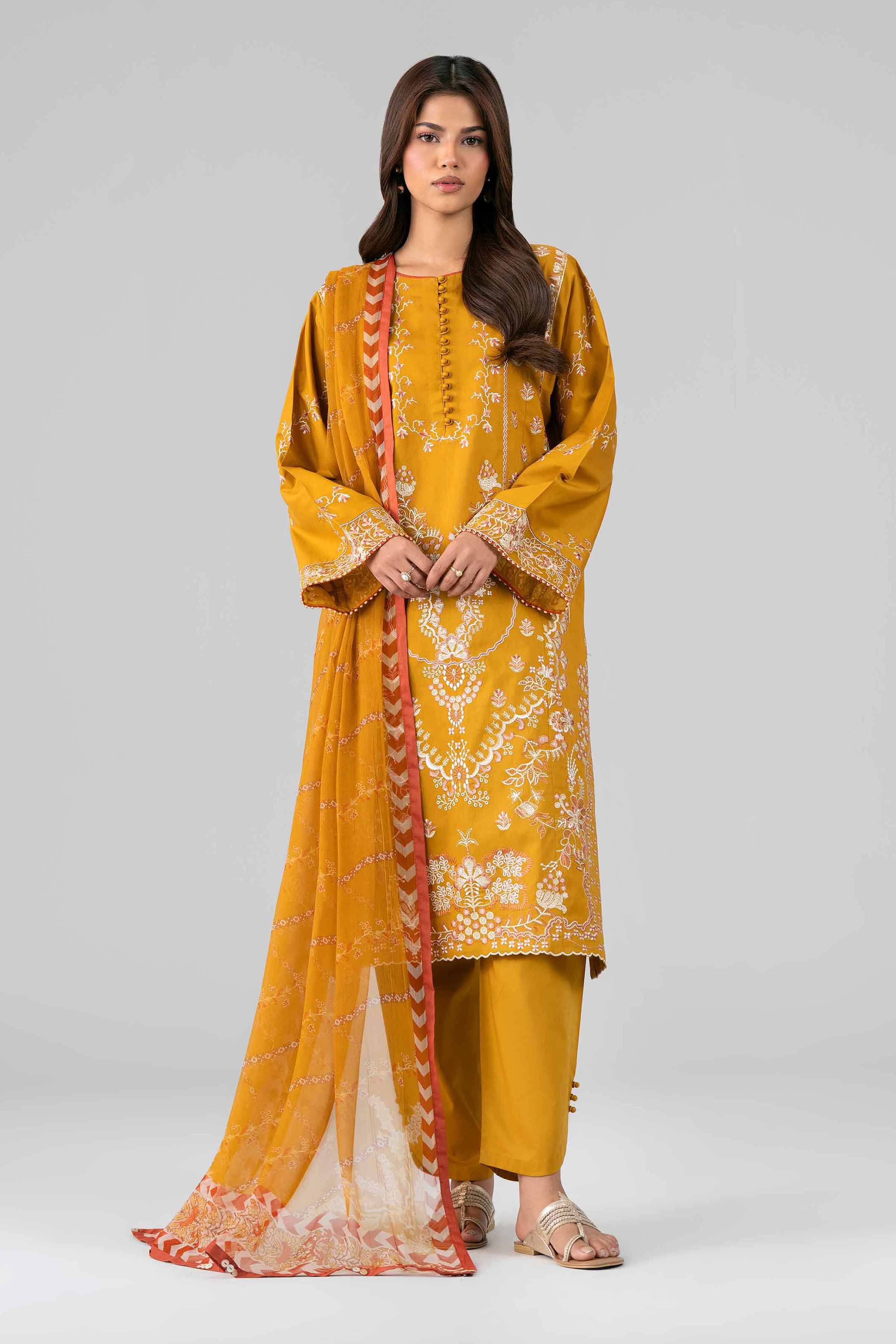 3 Piece - Digital Printed Embroidered Suit - 42601774