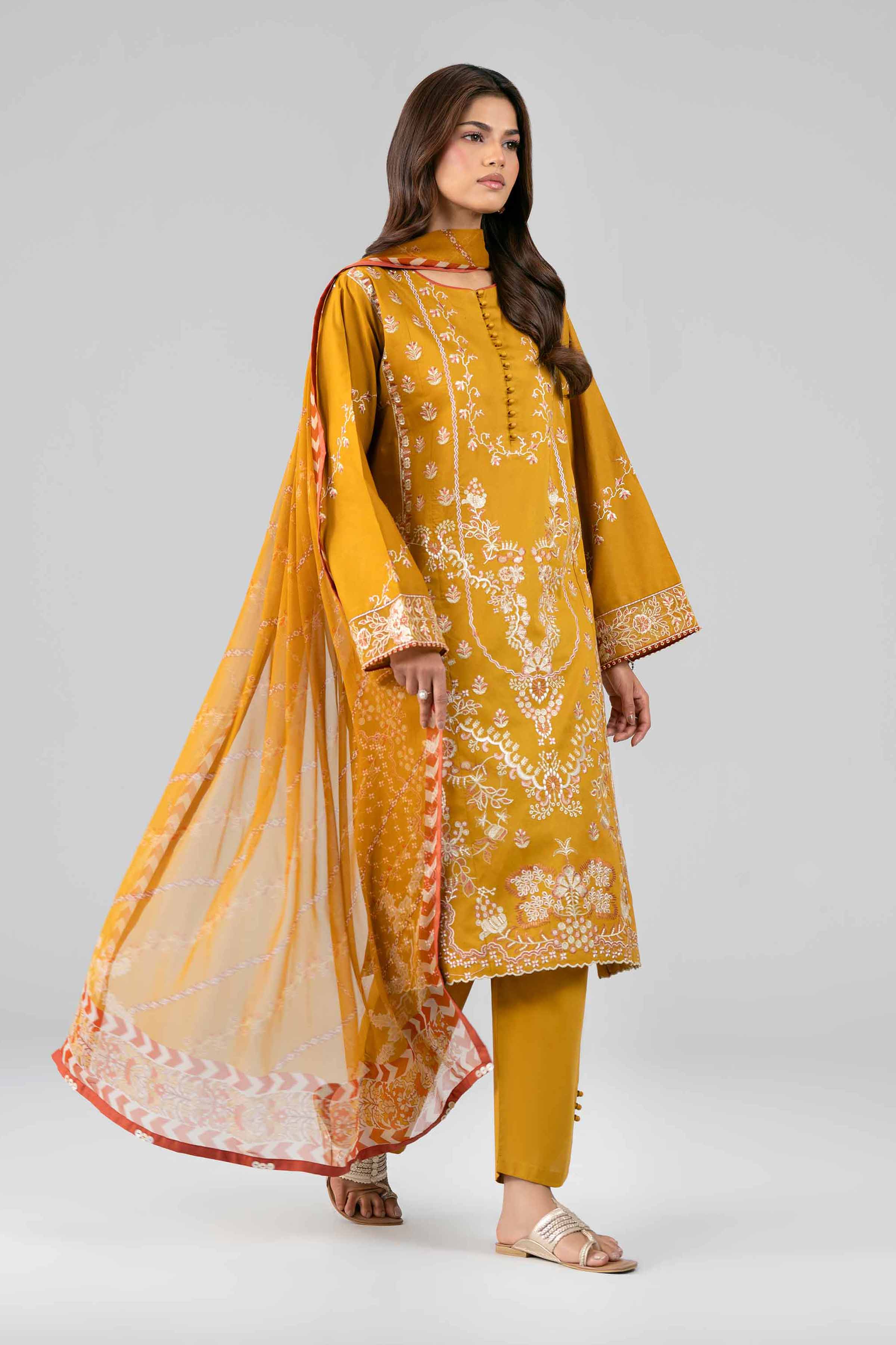 3 Piece - Digital Printed Embroidered Suit - 42601774