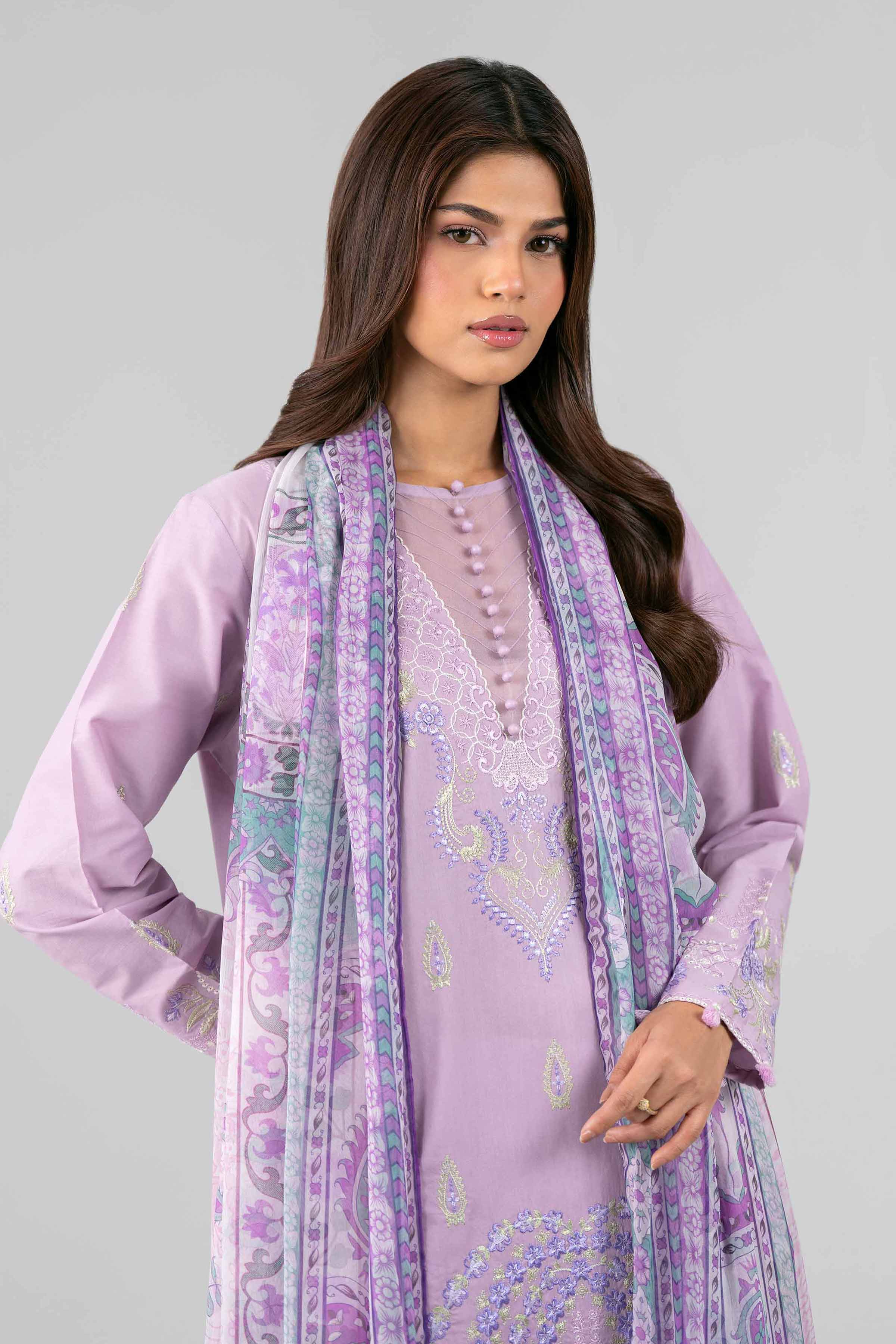3 Piece - Digital Printed Embroidered Suit - 42601775