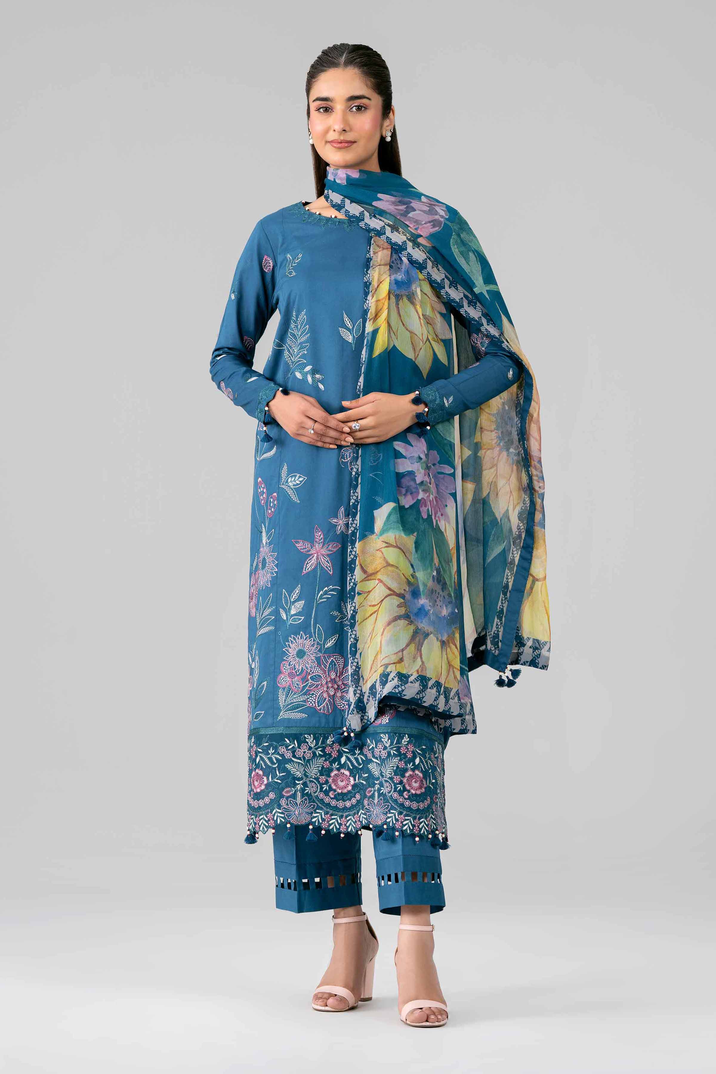 3 Piece - Digital Printed Embroidered Suit - 42601777 for Women - Unstitched Collection | Nishat | Shop Online