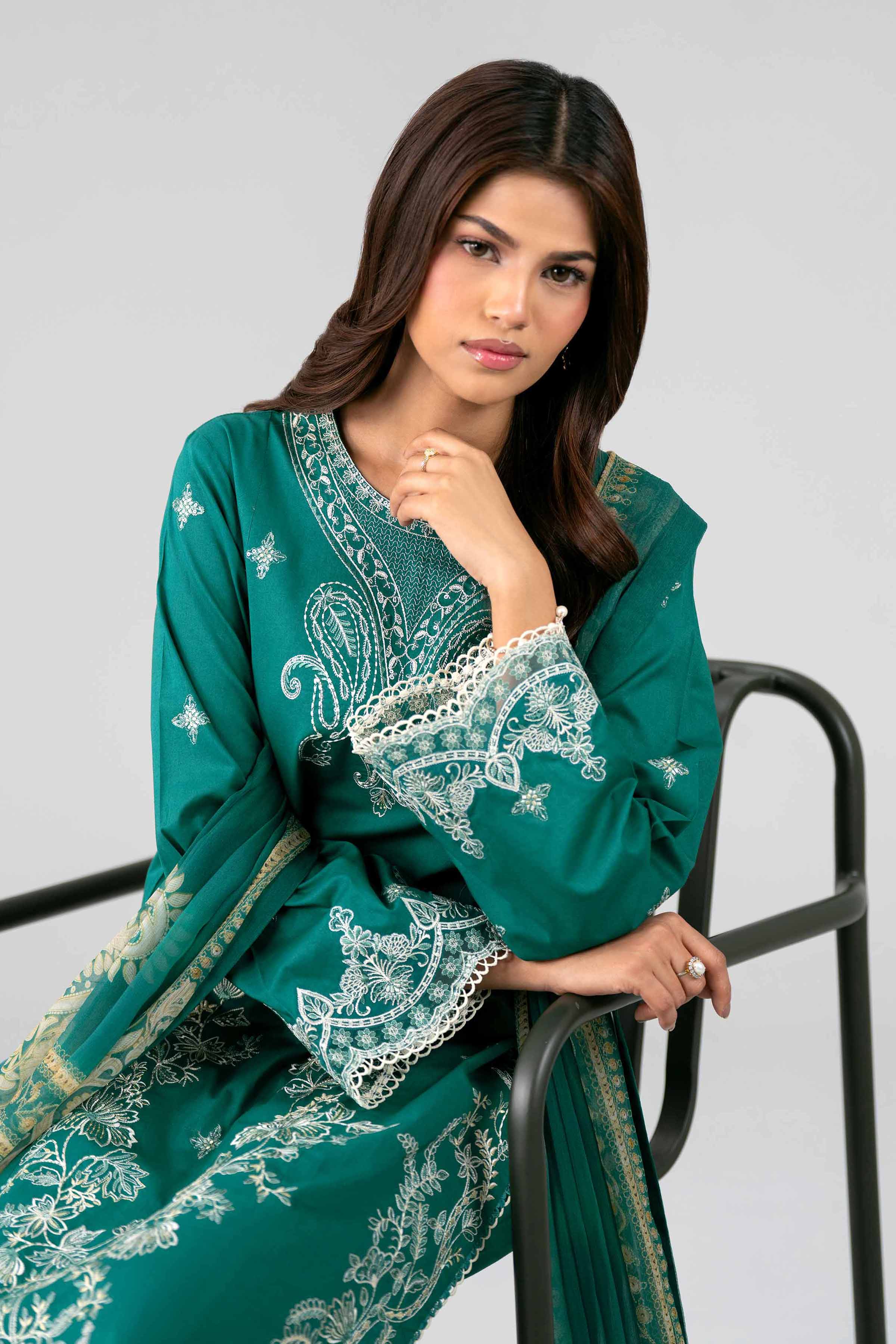 3 Piece - Digital Printed Embroidered Suit - 42601778