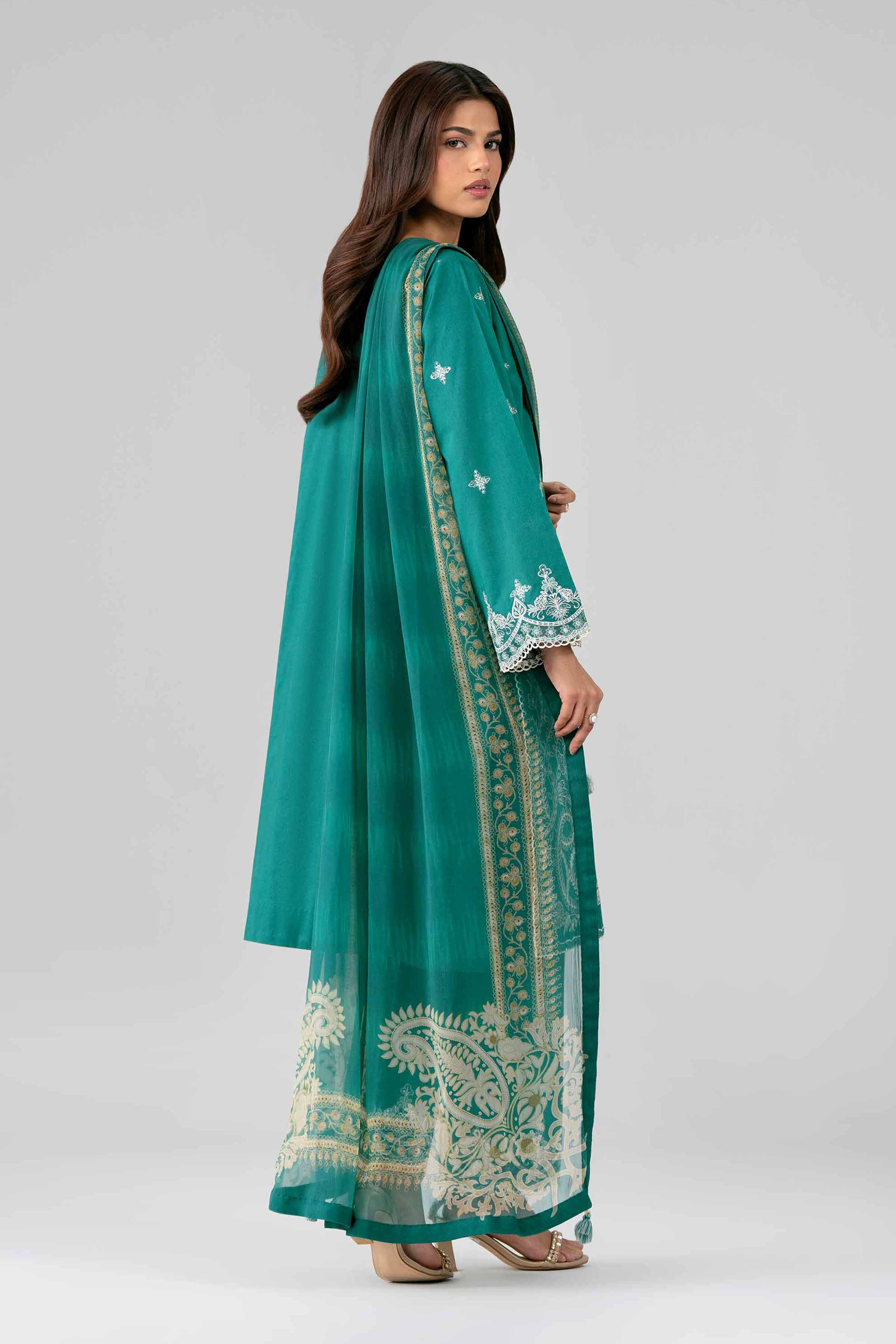 3 Piece - Digital Printed Embroidered Suit - 42601778