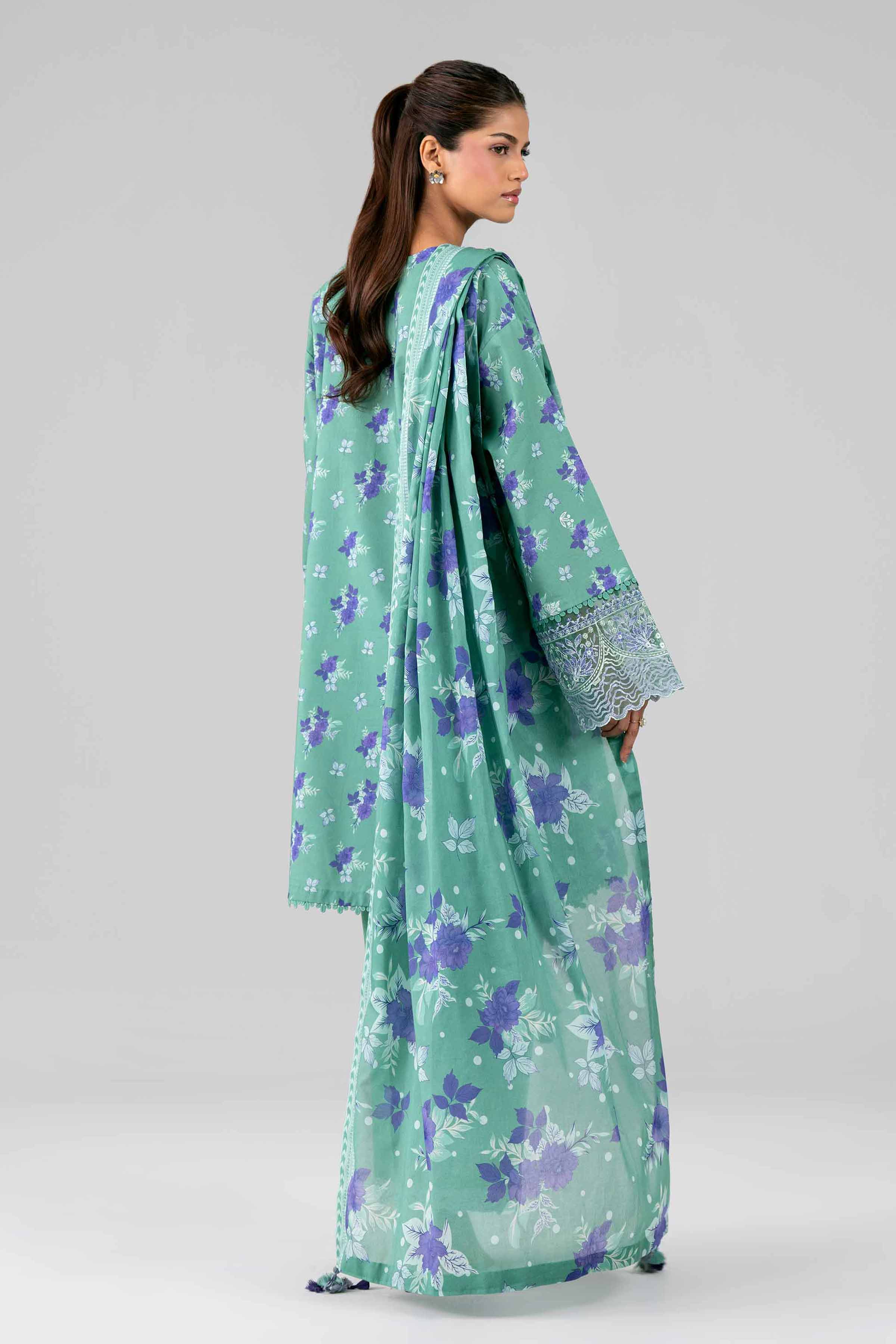 3 Piece - Printed Embroidered Suit - 42601784