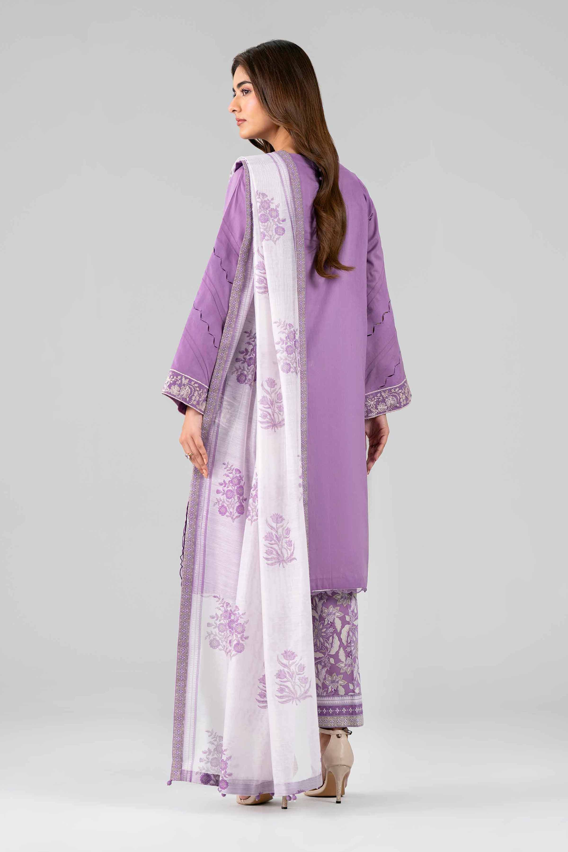 3 Piece - Printed Embroidered Suit - 42601793