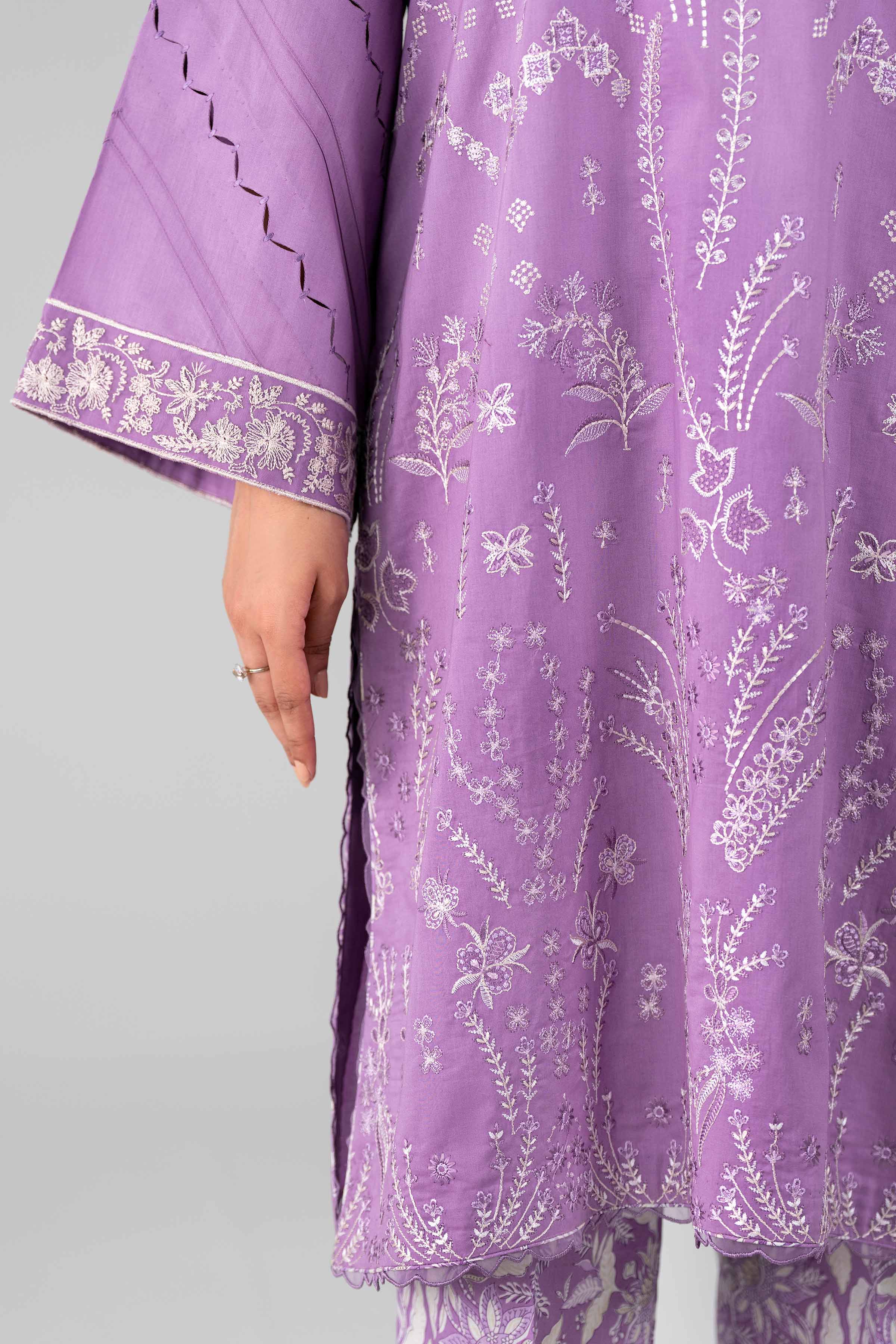 3 Piece - Printed Embroidered Suit - 42601793