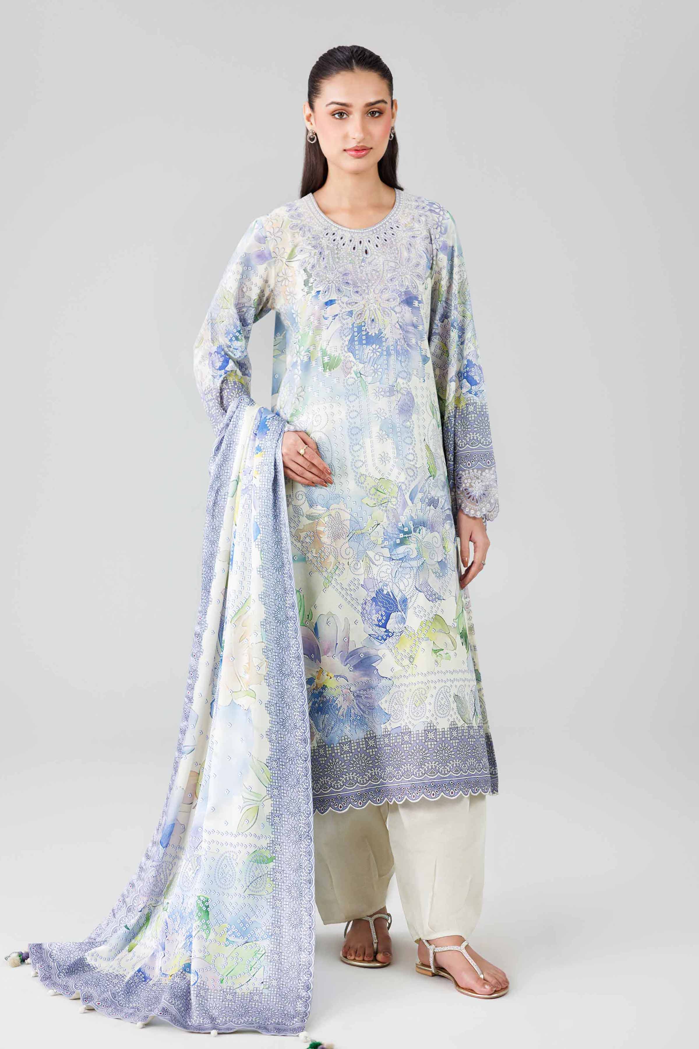 3 Piece - Digital Printed Embroidered Suit - 42601802 for Women - Unstitched Collection | Nishat | Shop Online