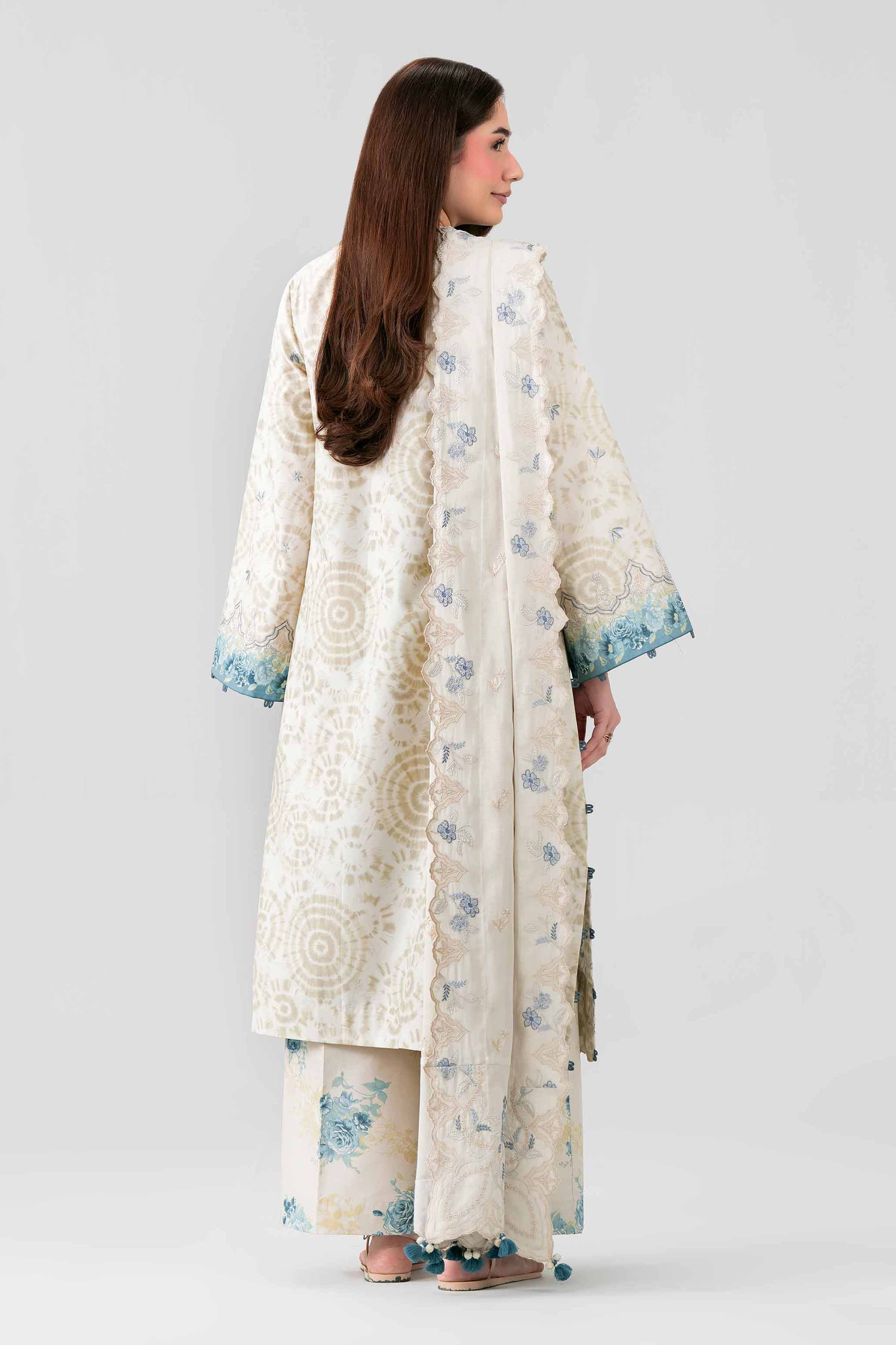 3 Piece - Printed Embroidered Suit - 42601807