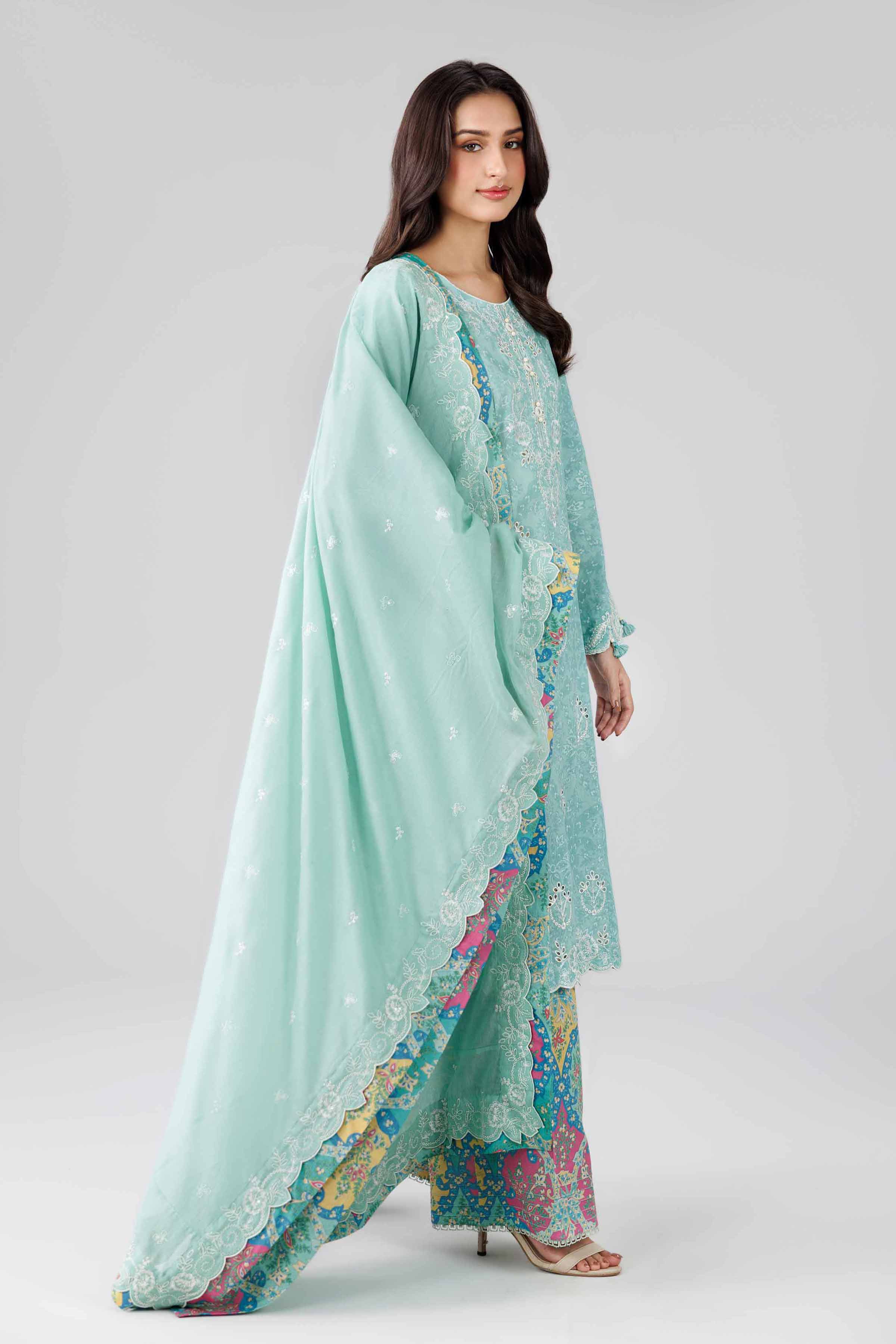 3 Piece - Printed Embroidered Suit - 42601813