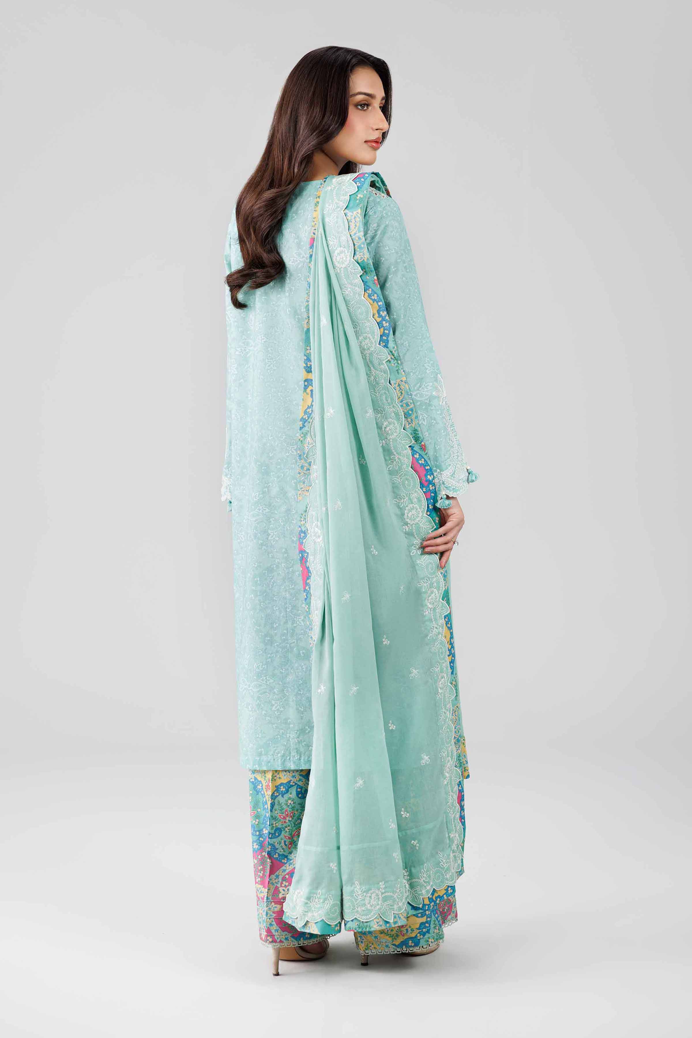 3 Piece - Printed Embroidered Suit - 42601813