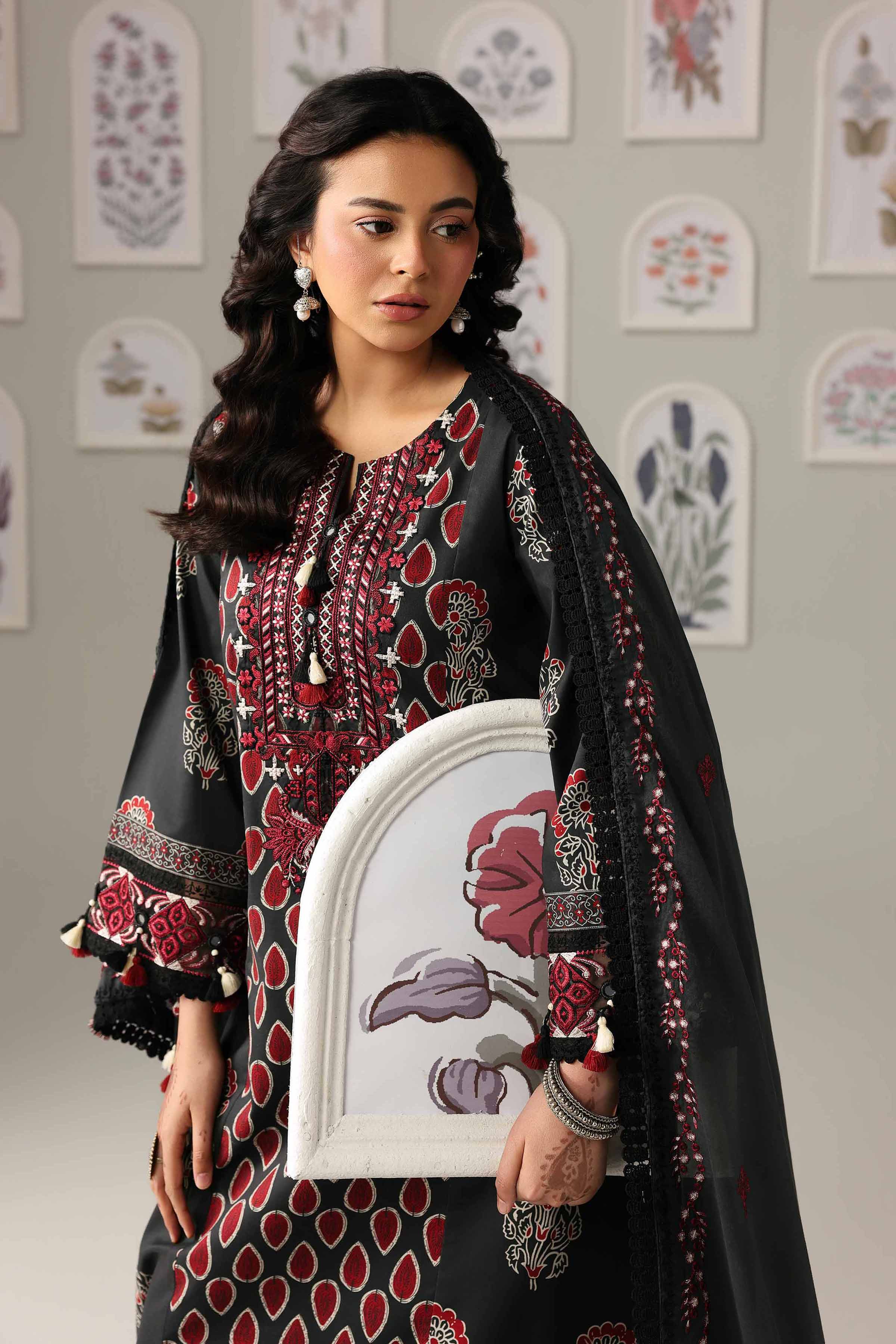 3 Piece - Printed Embroidered Suit - 42601816