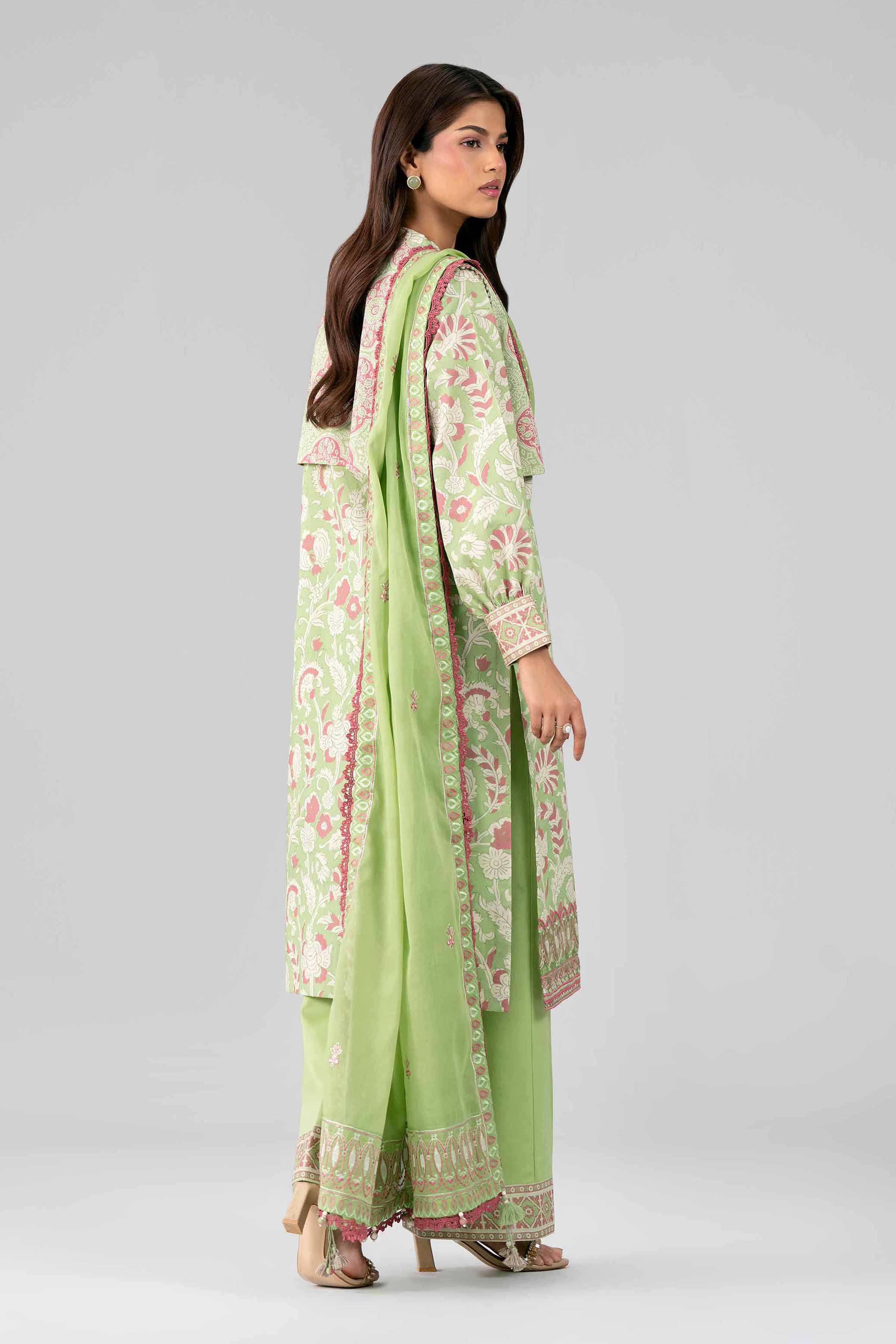 3 Piece - Printed Embroidered Suit - 42601819