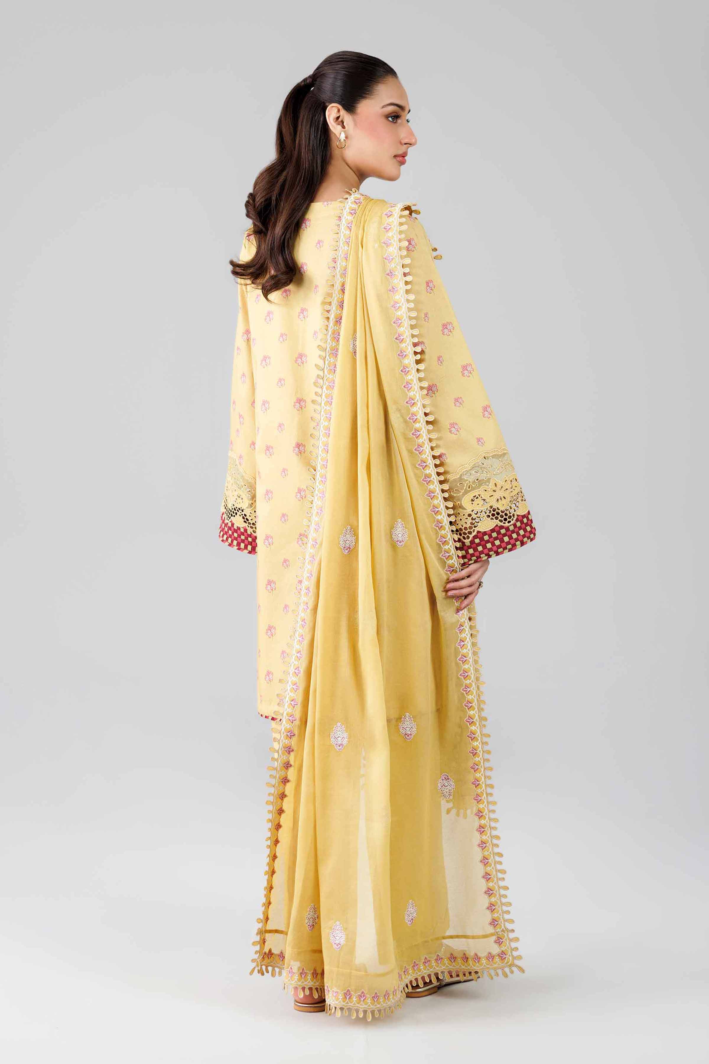 3 Piece - Printed Embroidered Suit - 42601823