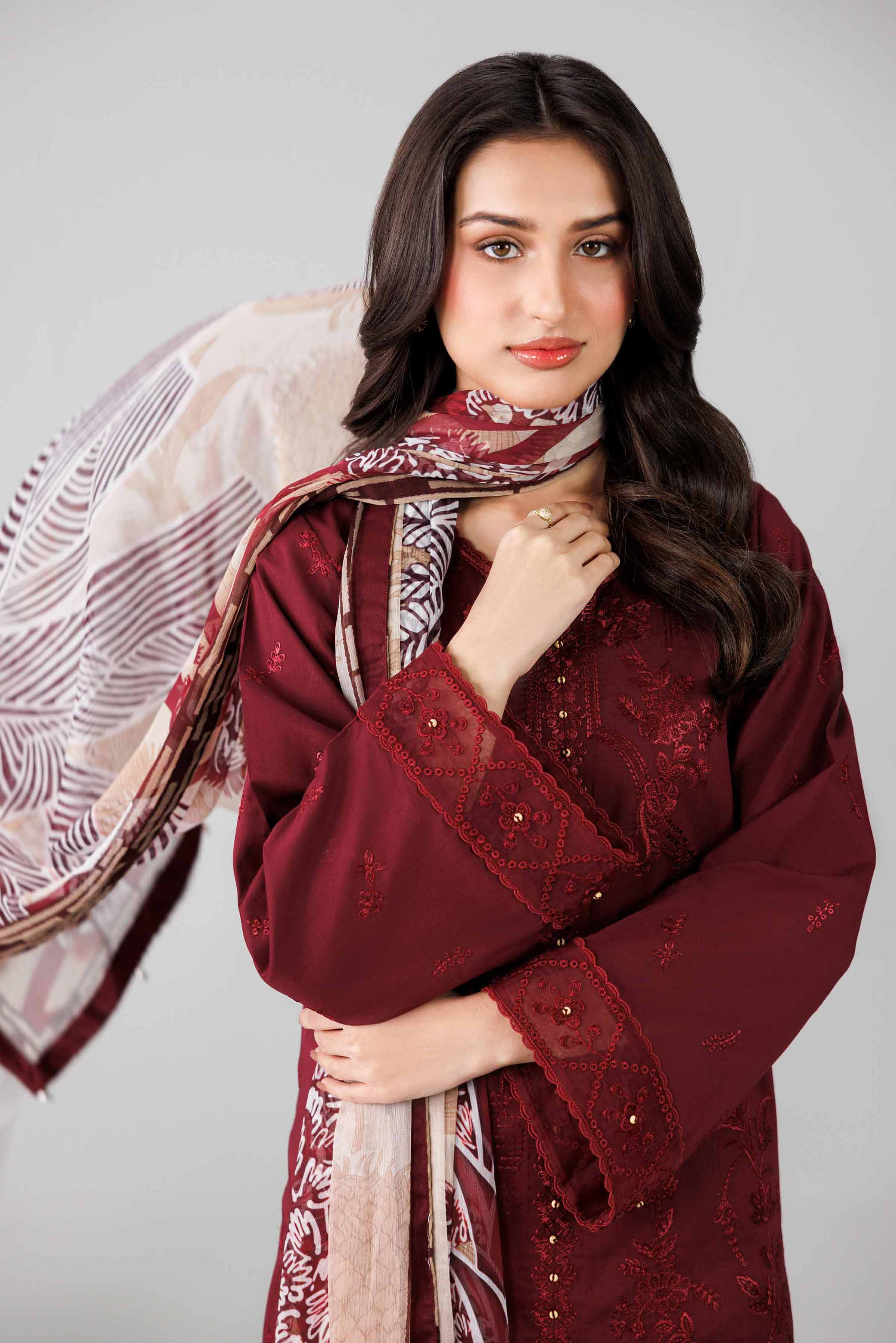 3 Piece - Digital Printed Embroidered Suit - 42601825