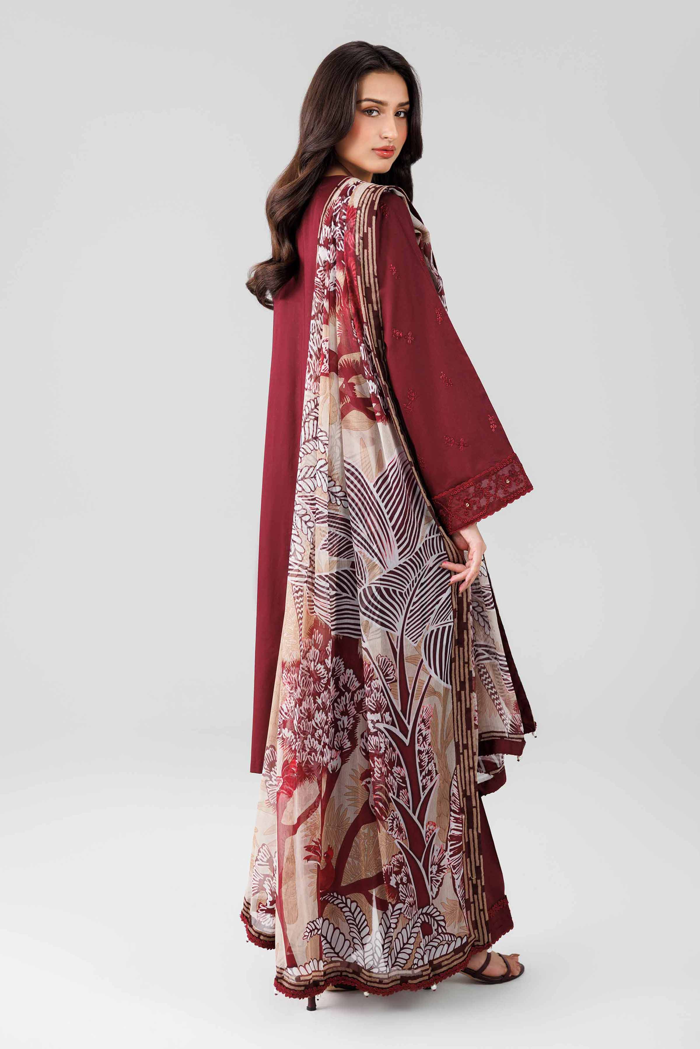 3 Piece - Digital Printed Embroidered Suit - 42601825