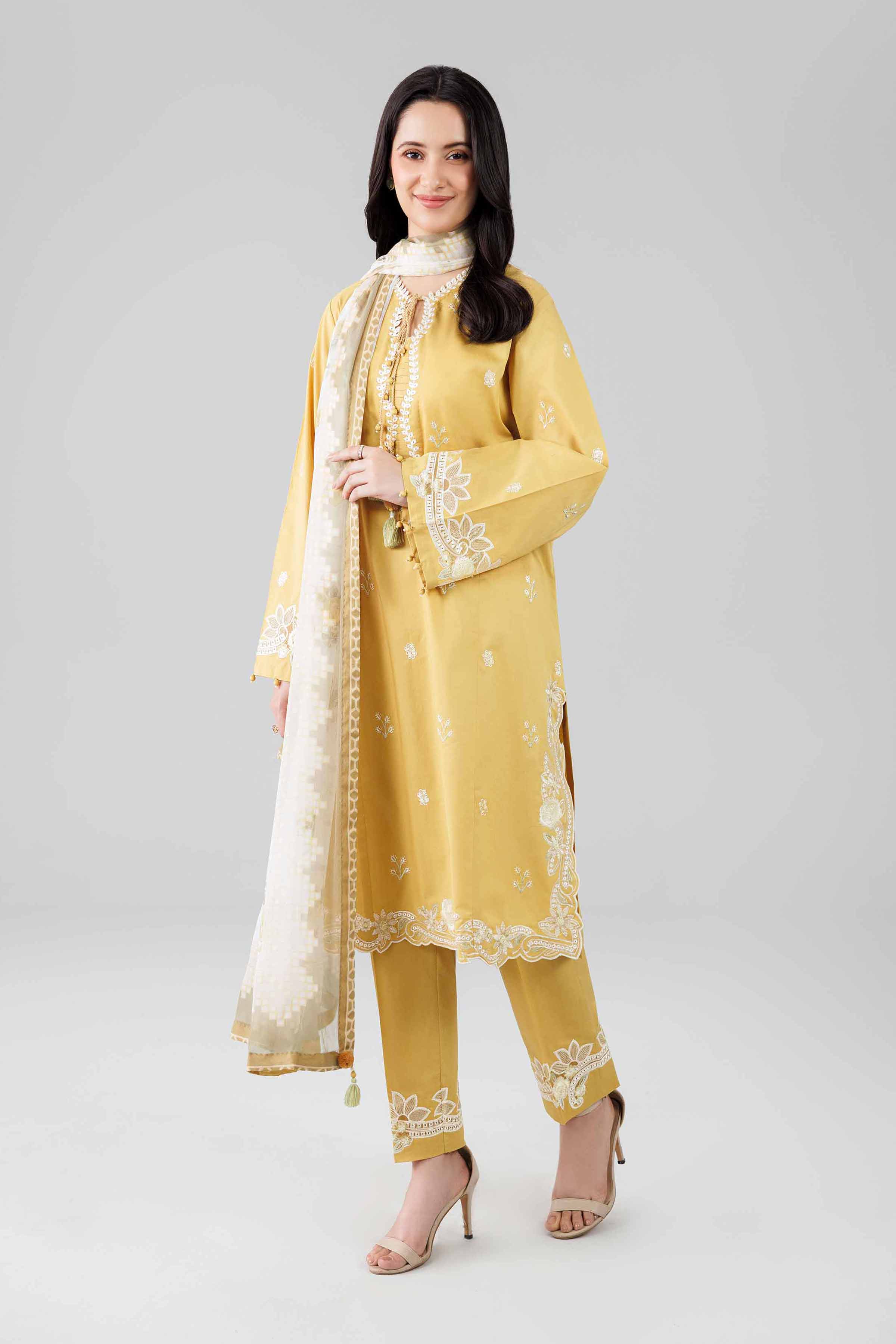 3 Piece - Digital Printed Embroidered Suit - 42601827
