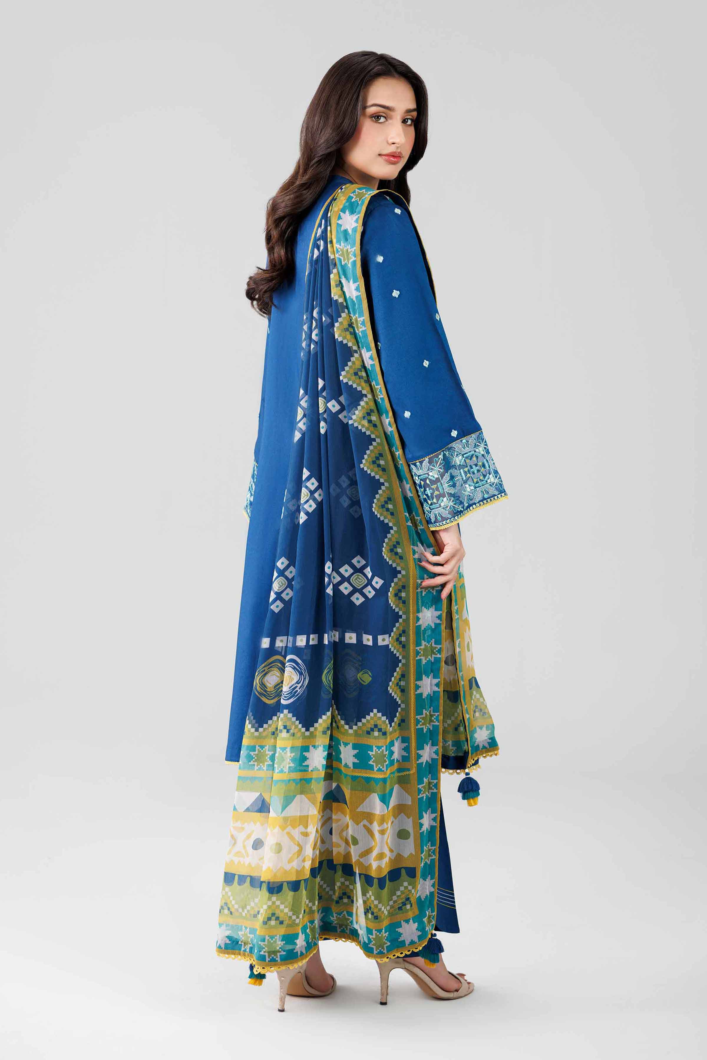 3 Piece - Digital Printed Embroidered Suit - 42601829