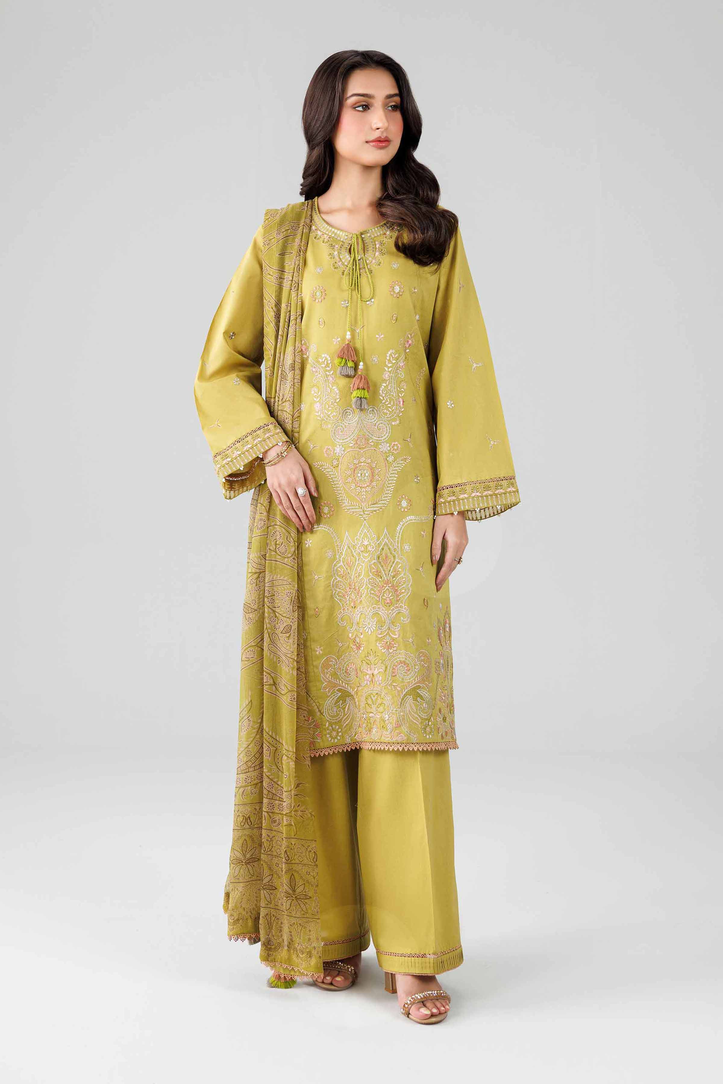 3 Piece - Digital Printed Embroidered Suit - 42601832