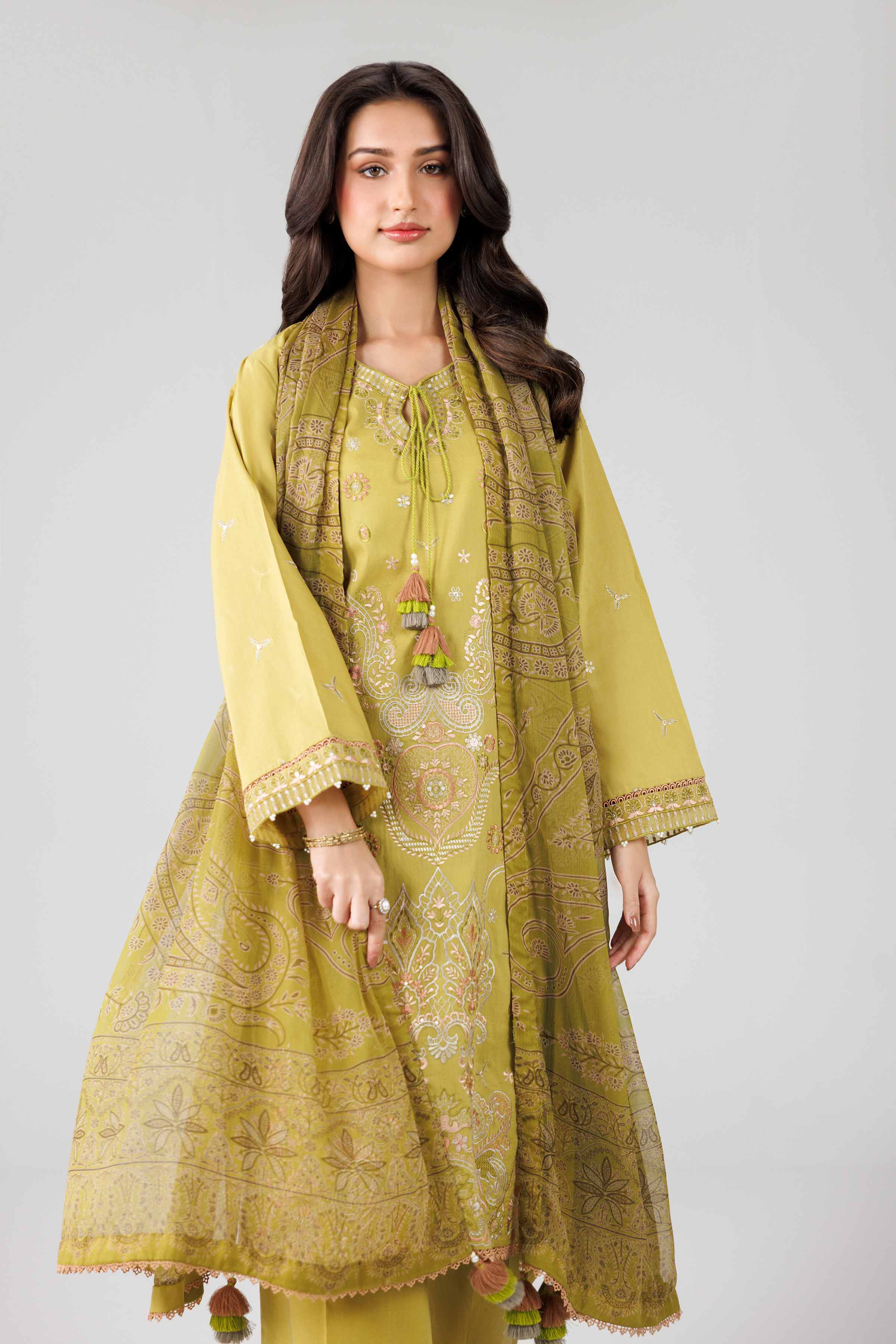 3 Piece - Digital Printed Embroidered Suit - 42601832