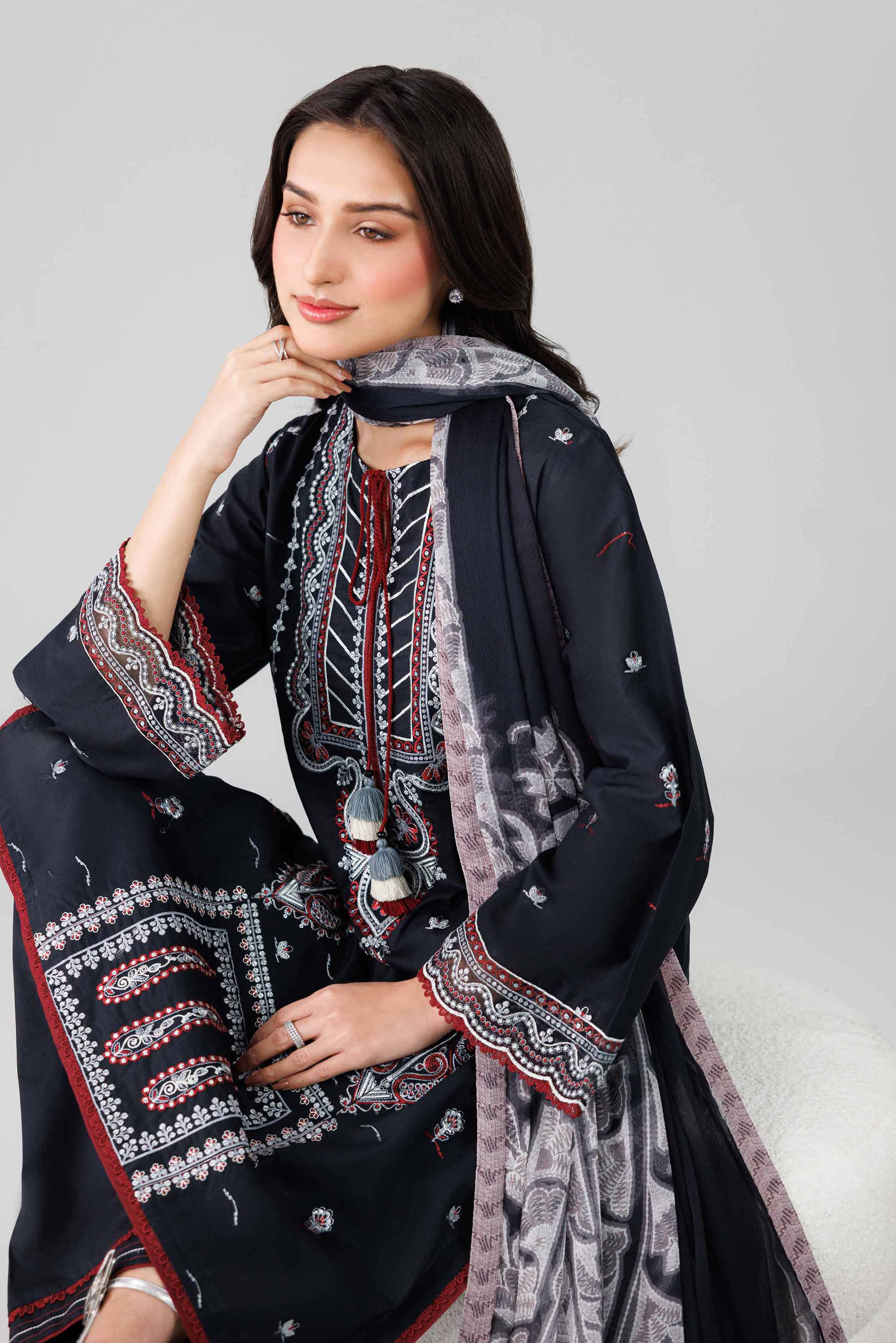 3 Piece - Digital Printed Embroidered Suit - 42601833