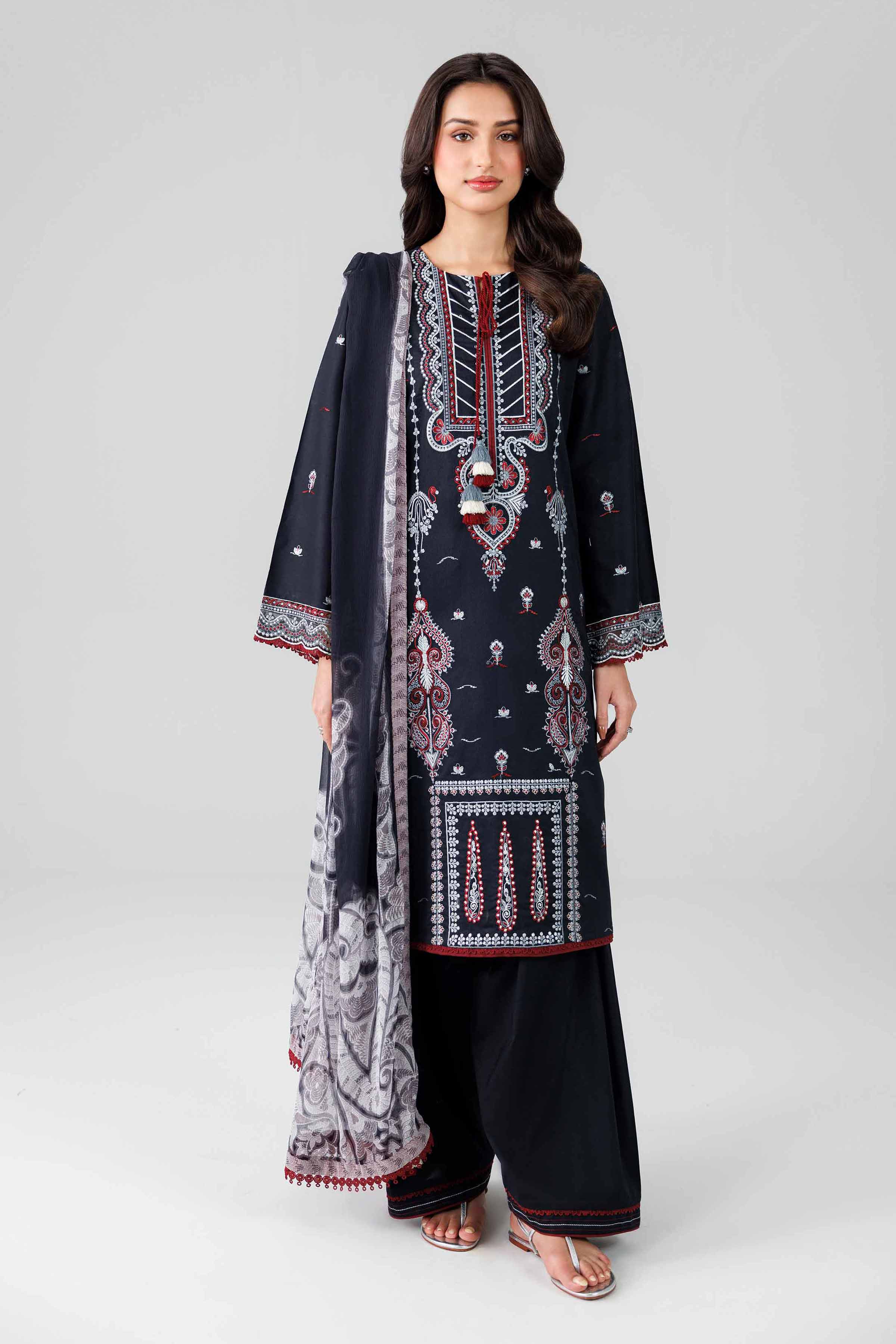 3 Piece - Digital Printed Embroidered Suit - 42601833