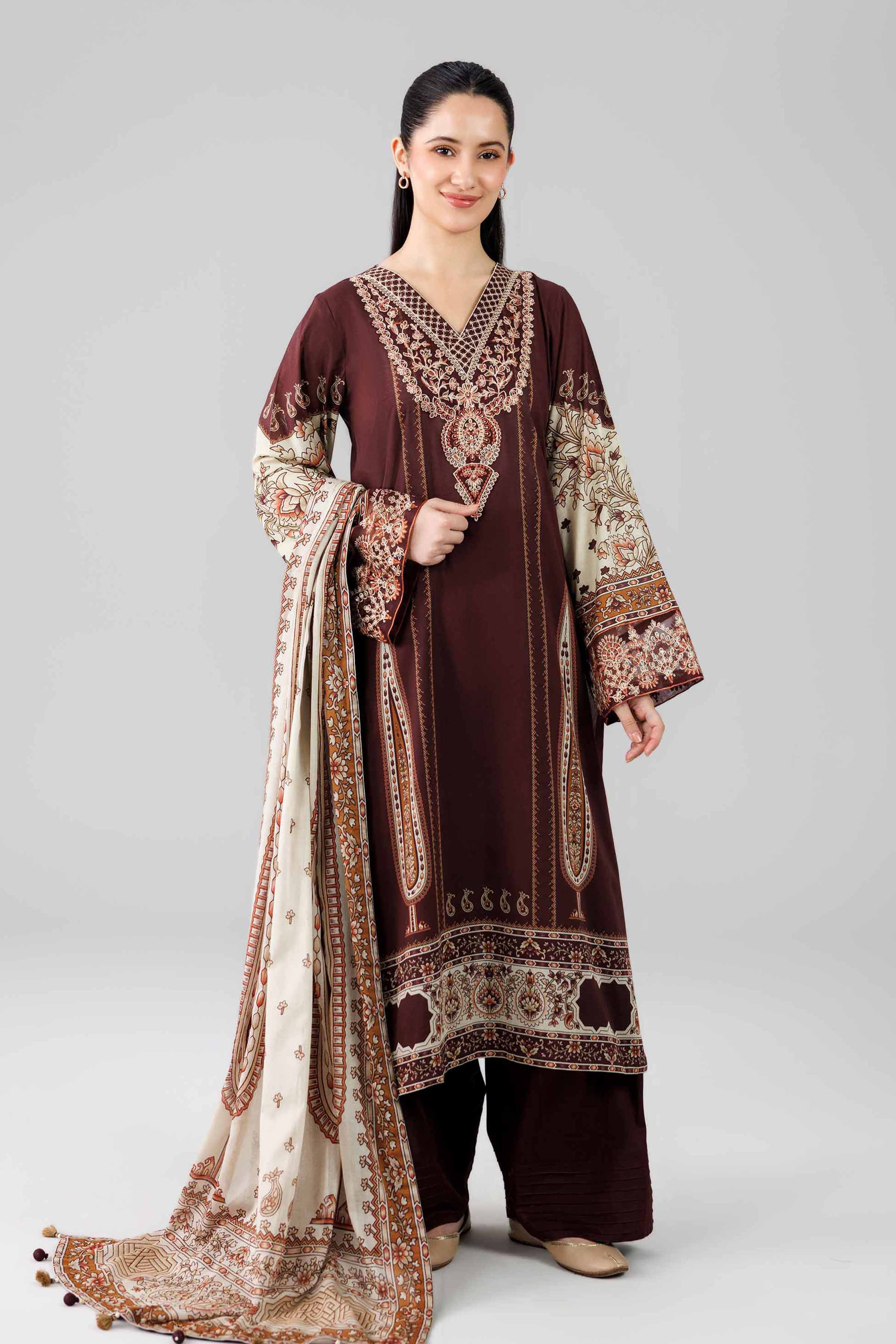 3 Piece - Digital Printed Embroidered Suit - 42601834 for Women - Unstitched Collection | Nishat | Shop Online