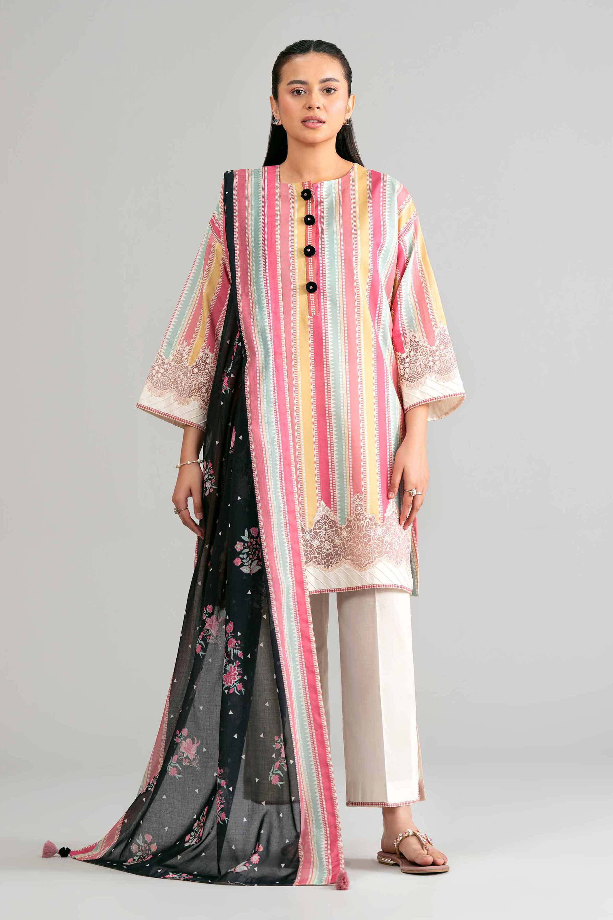 3 Piece - Printed Embroidered Suit - 42601855 for Women - Unstitched Collection | Nishat | Shop Online