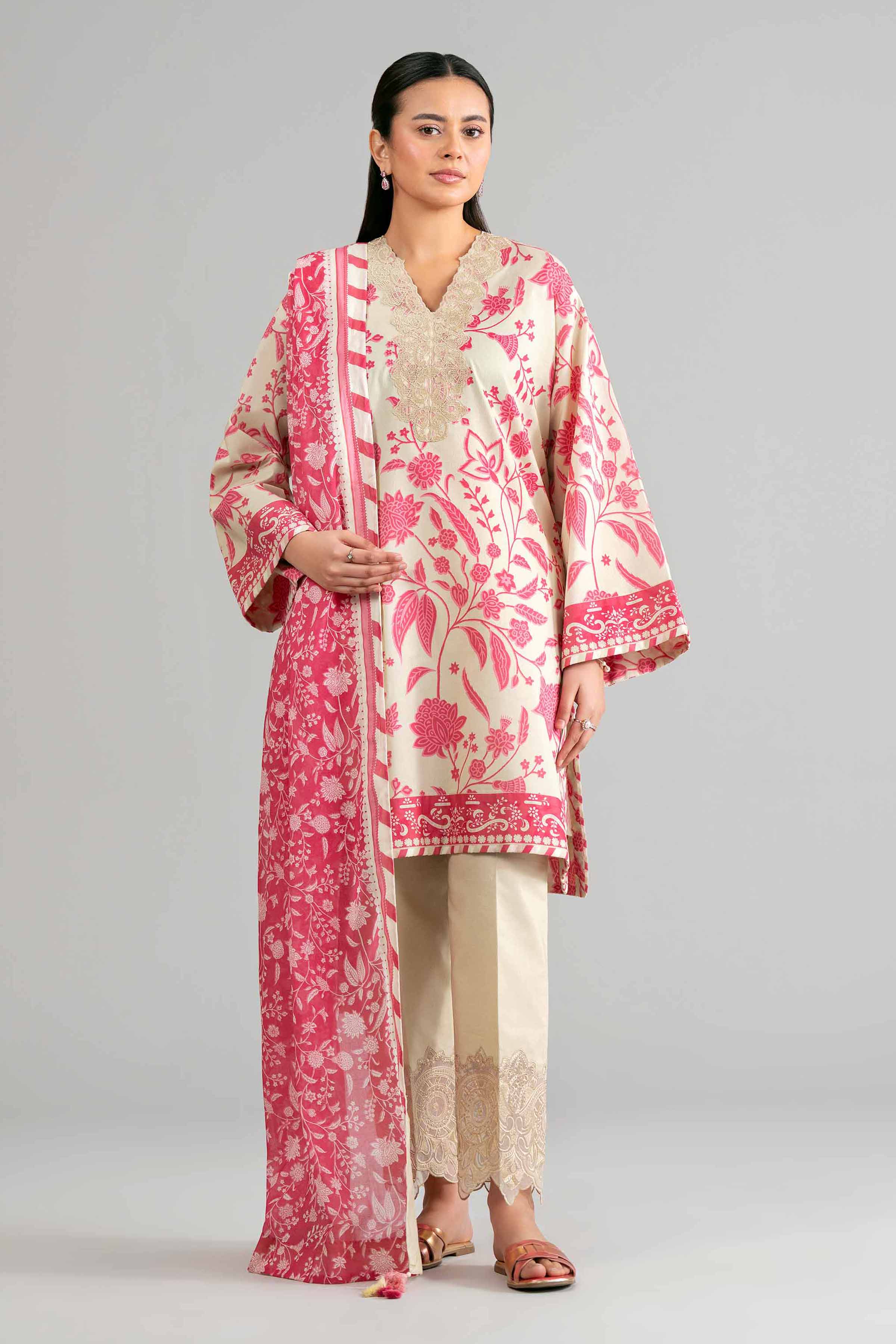 3 Piece - Printed Embroidered Suit - 42601858 for Women - Unstitched Collection | Nishat | Shop Online