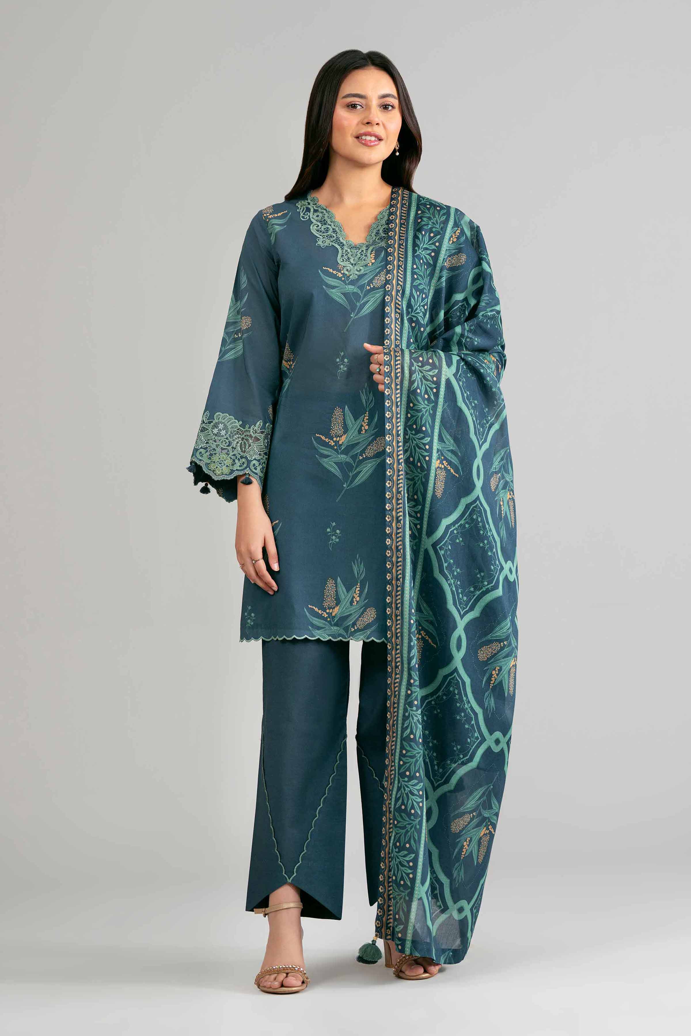 3 Piece - Printed Embroidered Suit - 42601863 for Women - Unstitched Collection | Nishat | Shop Online