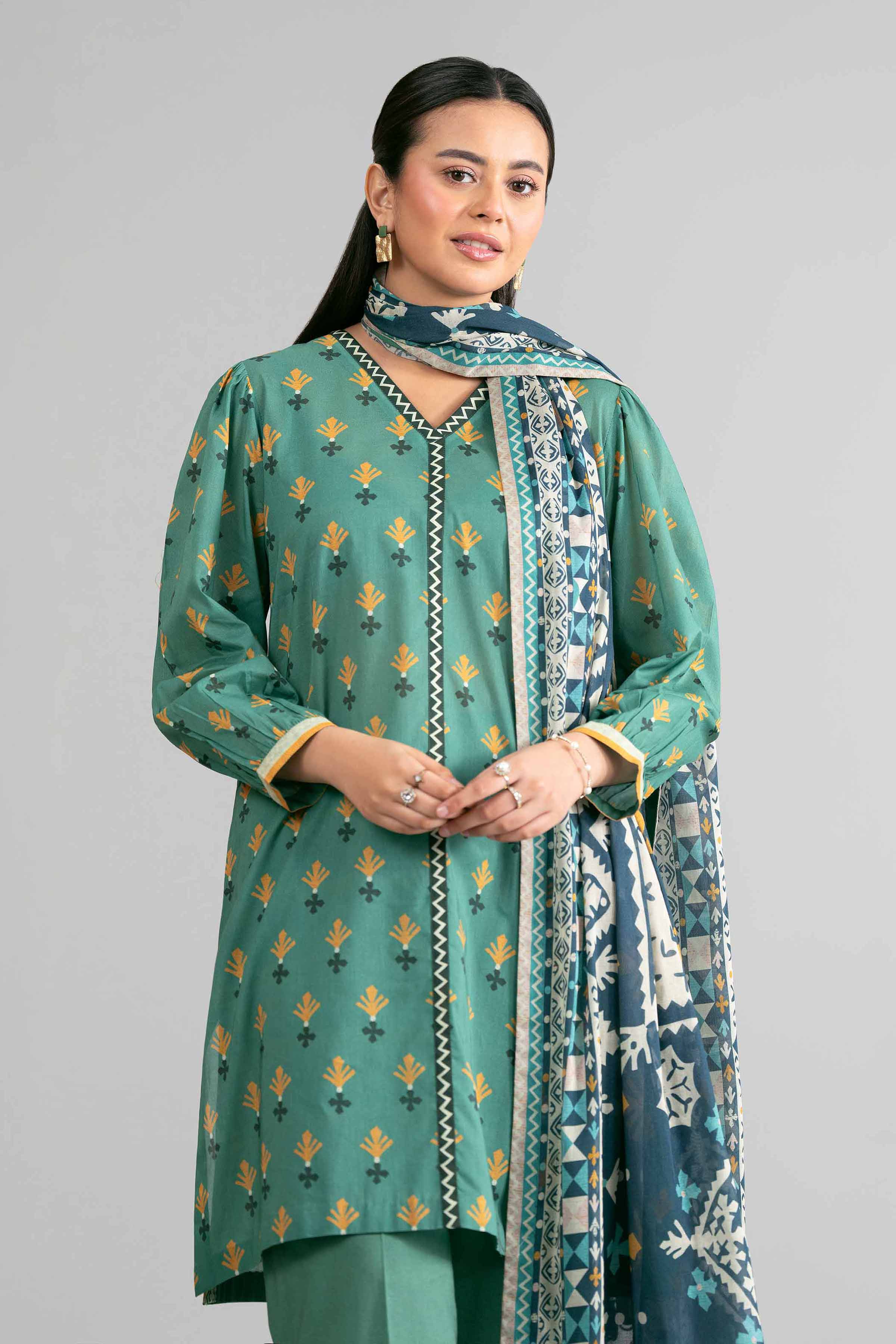 3 Piece - Printed Suit - 42601868 for Women - Unstitched Collection | Nishat | Shop Online