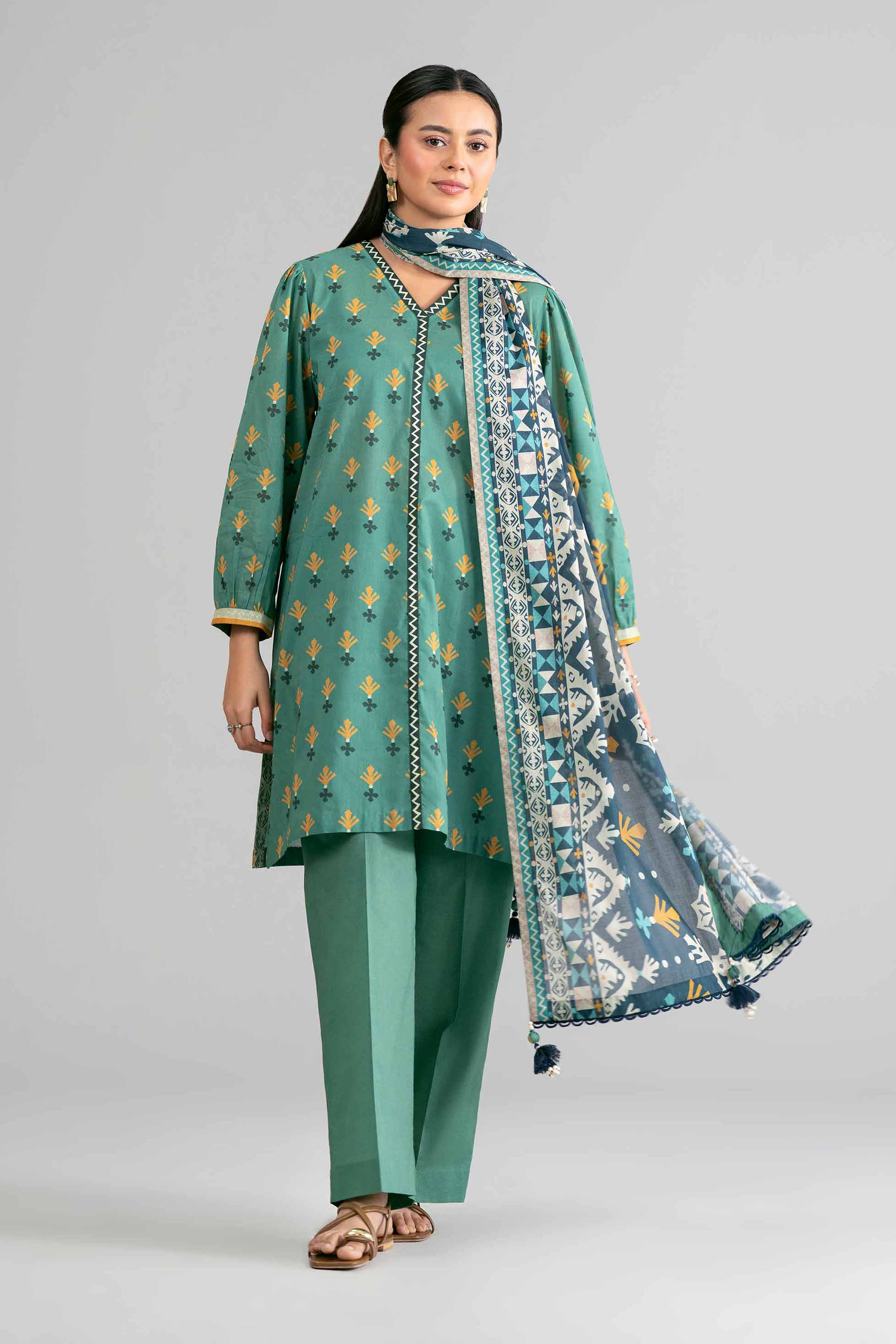 3 Piece - Printed Suit - 42601868 for Women - Unstitched Collection | Nishat | Shop Online