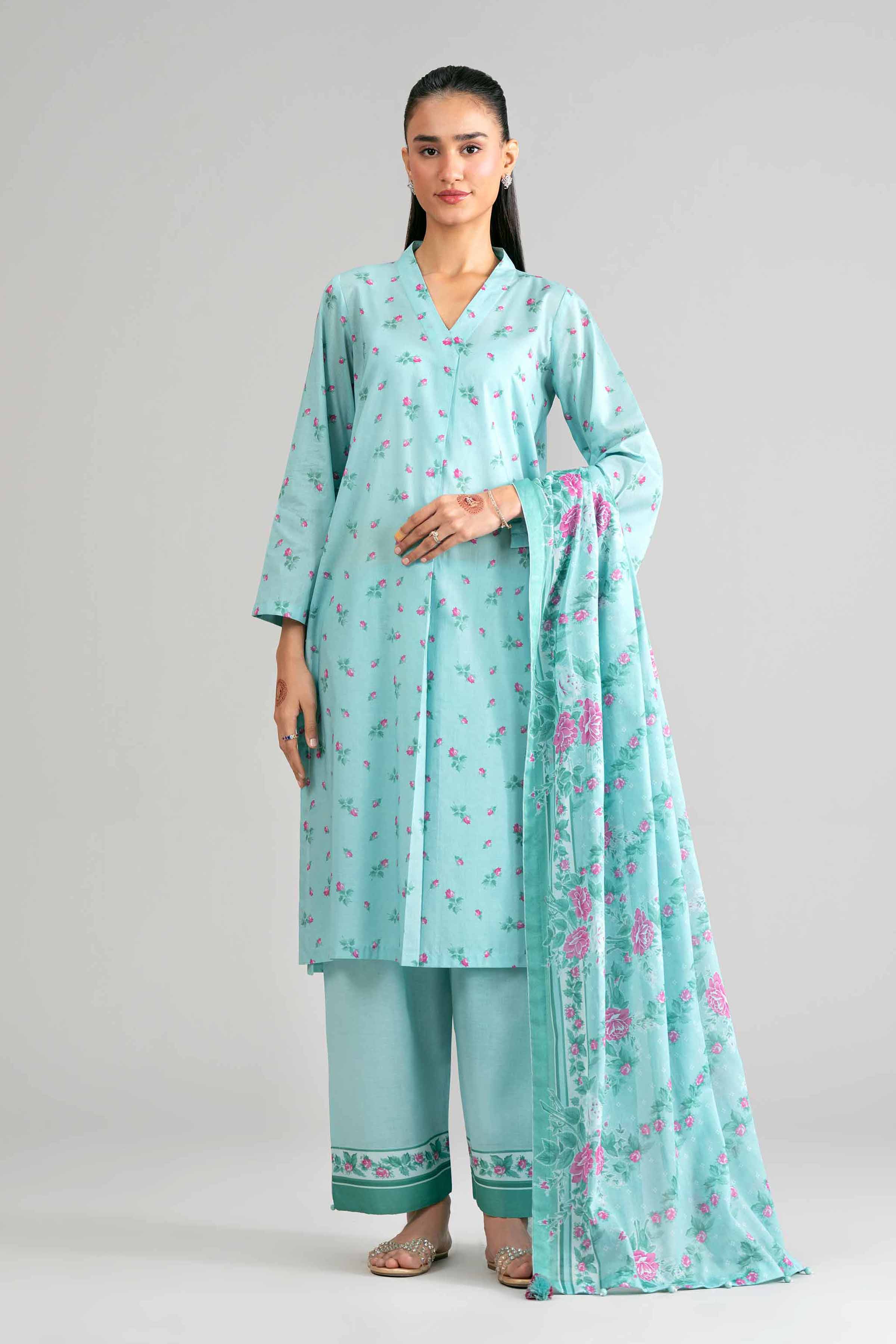 3 Piece - Printed Suit - 42601881 for Women - Unstitched Collection | Nishat | Shop Online