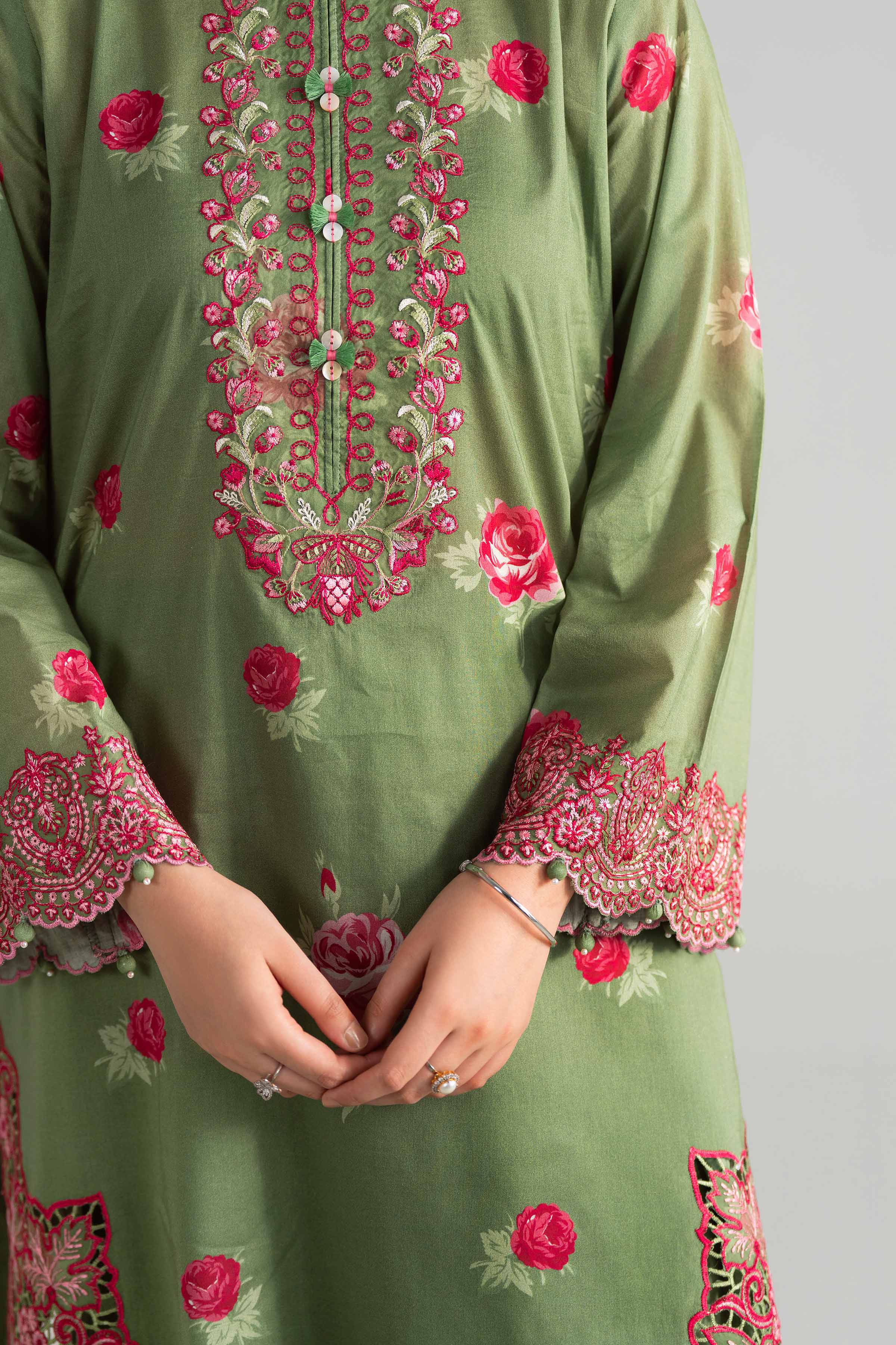 3 Piece - Digital Printed Embroidered Suit - 42601911