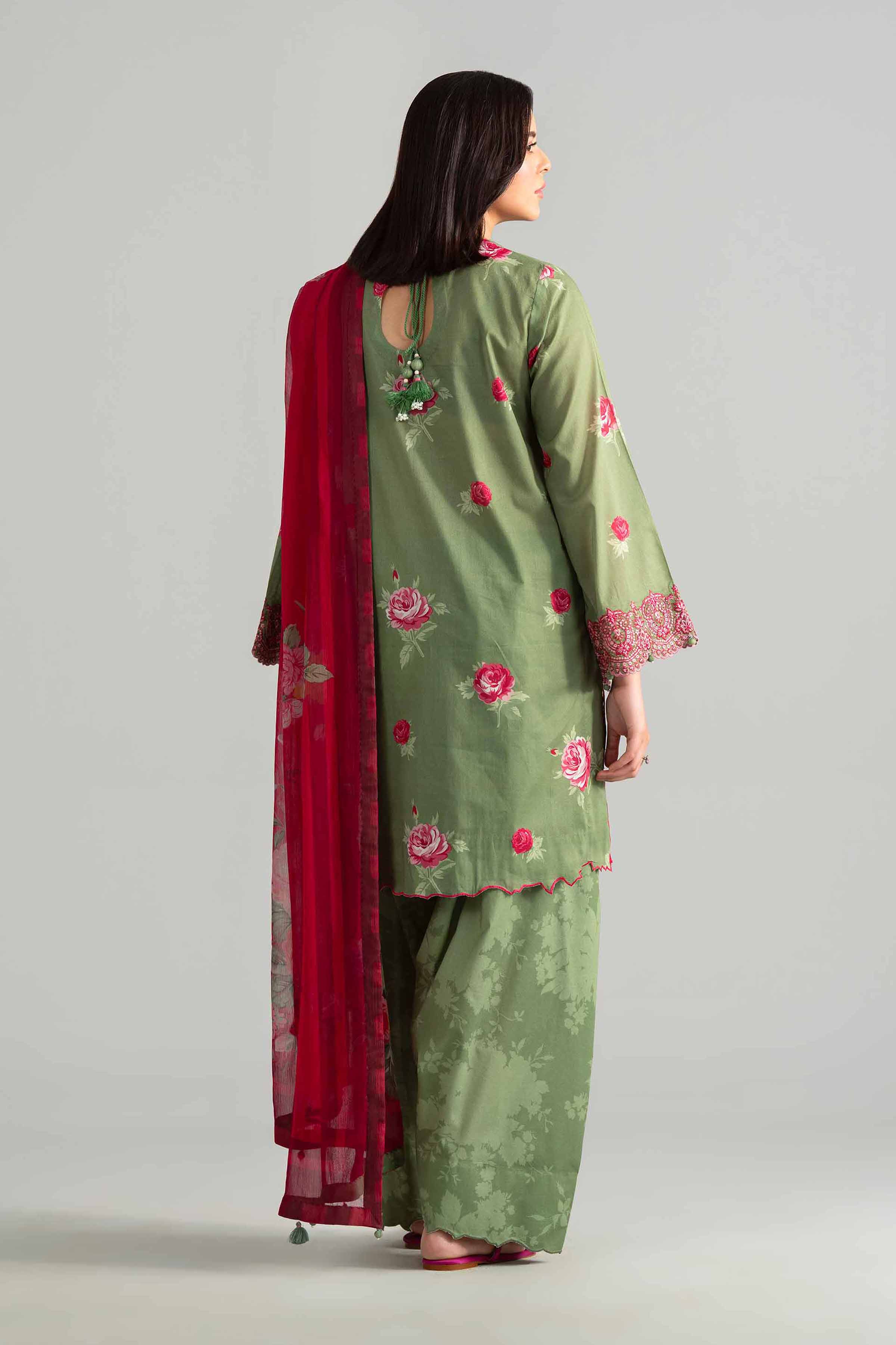 3 Piece - Digital Printed Embroidered Suit - 42601911