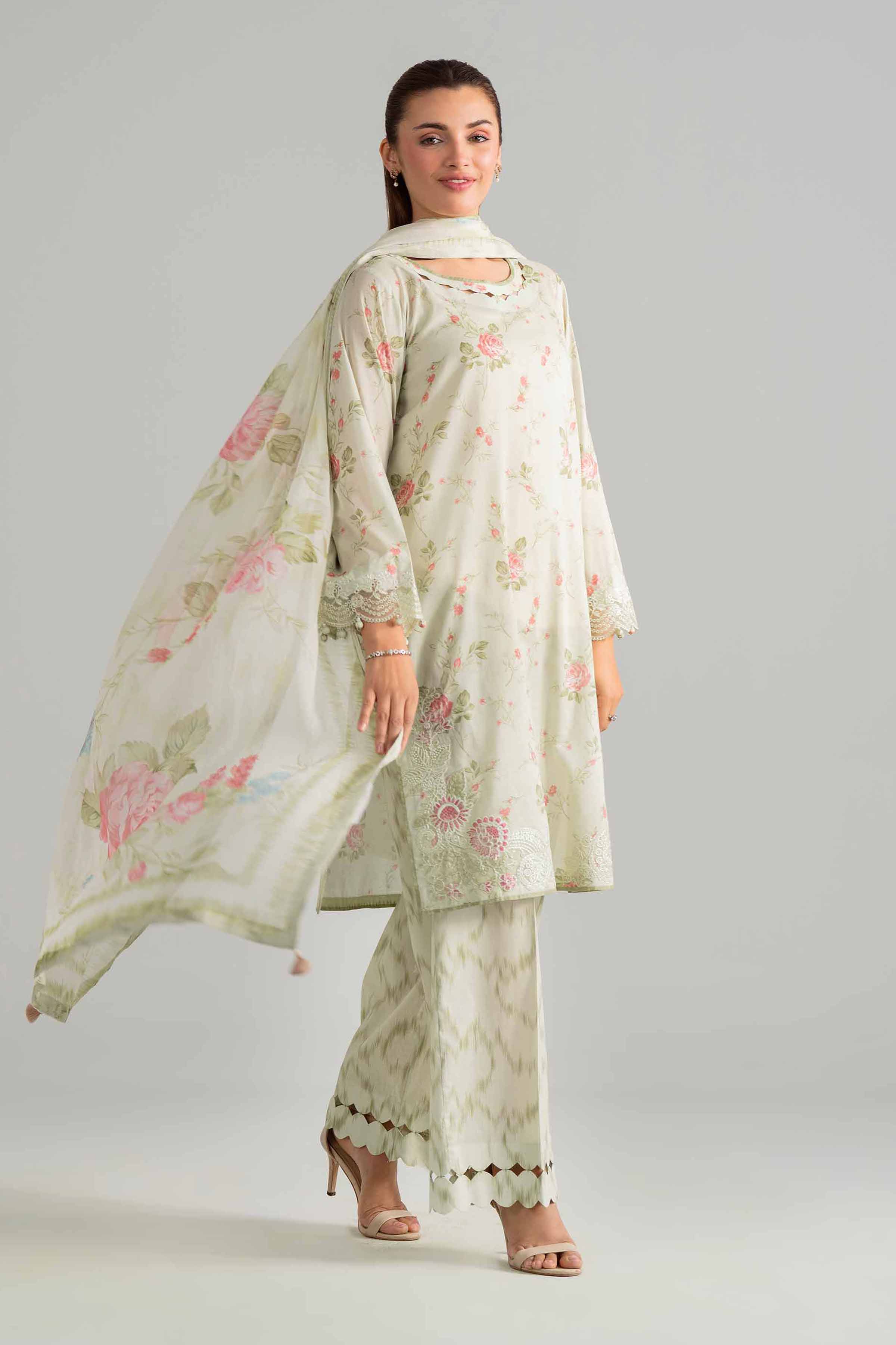 3 Piece - Digital Printed Embroidered Suit - 42601913 for Women - Unstitched Collection | Nishat | Shop Online