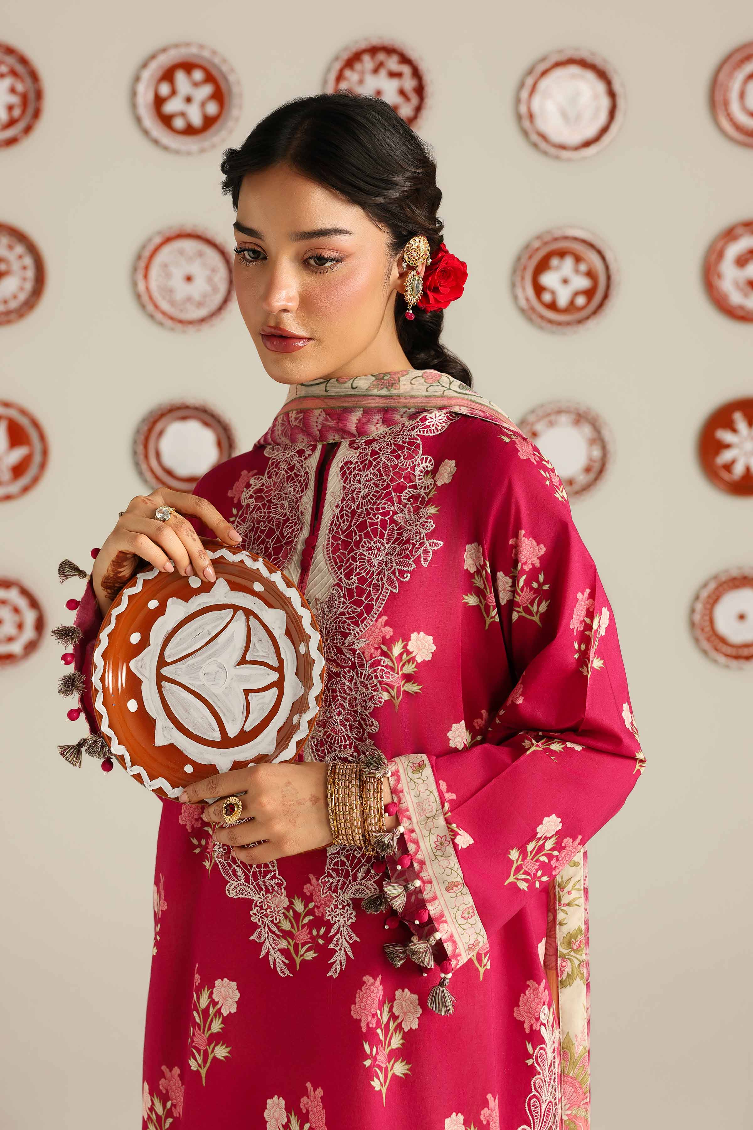 3 Piece - Digital Printed Embroidered Suit - 42601916