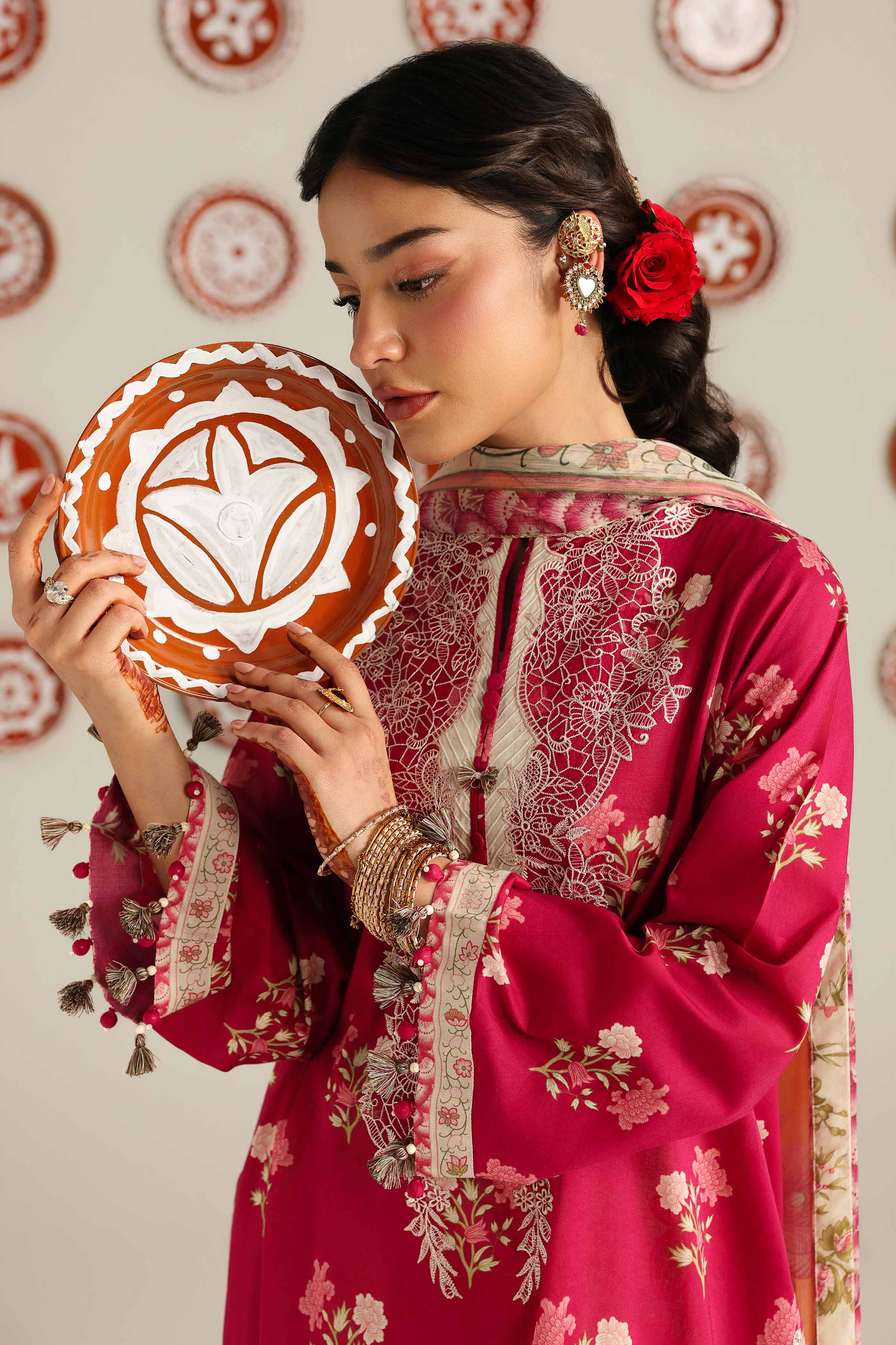 3 Piece - Digital Printed Embroidered Suit - 42601916