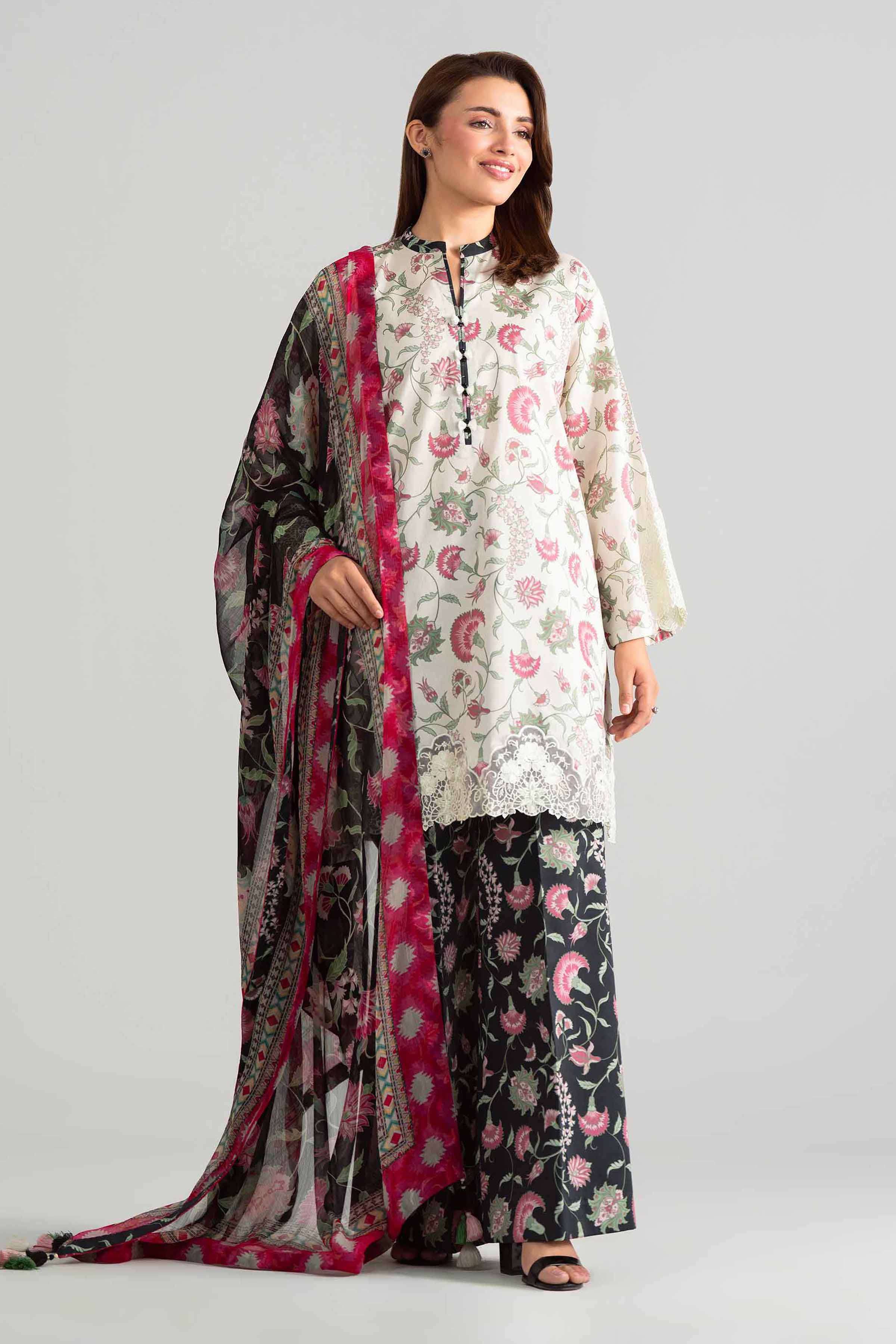 3 Piece - Digital Printed Embroidered Suit - 42601918