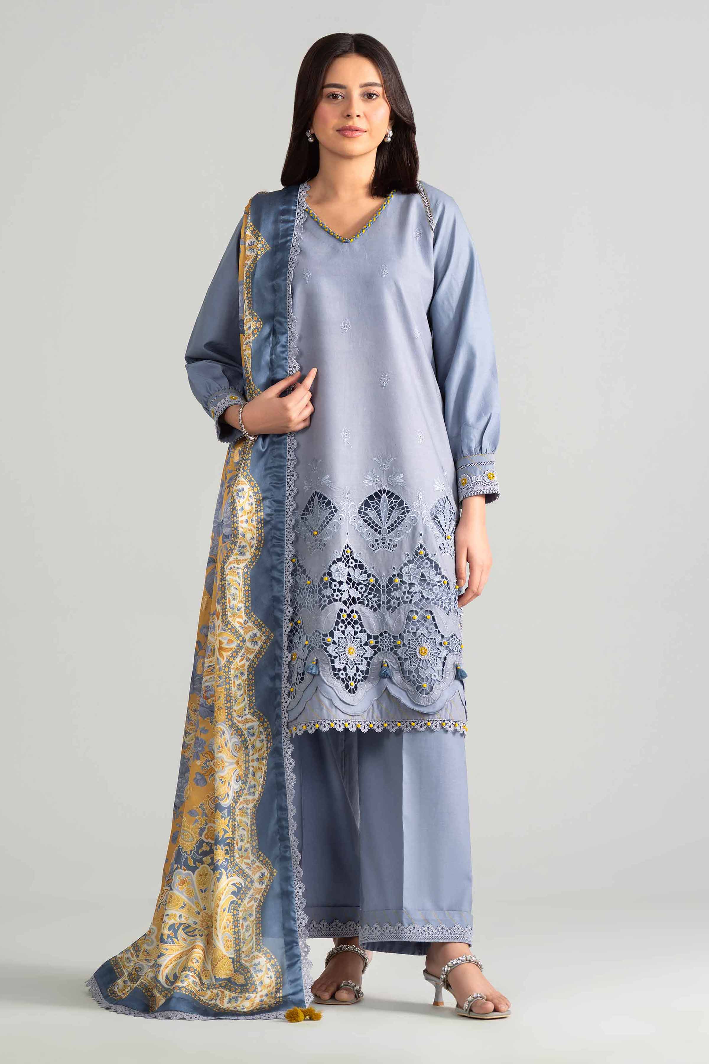 3 Piece - Digital Printed Embroidered Suit - 42601920 for Women - Unstitched Collection | Nishat | Shop Online