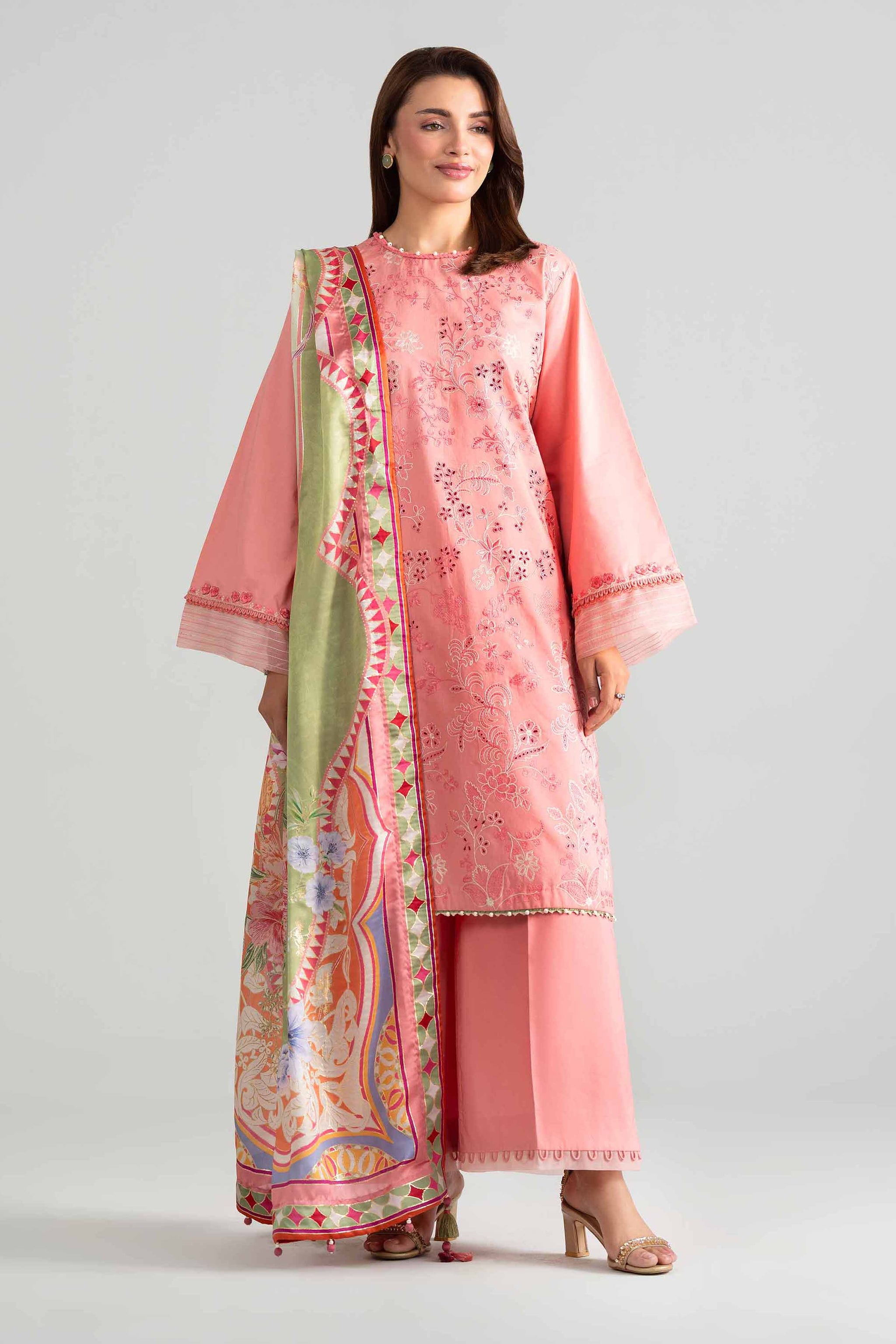 3 Piece - Digital Printed Embroidered Suit - 42601923