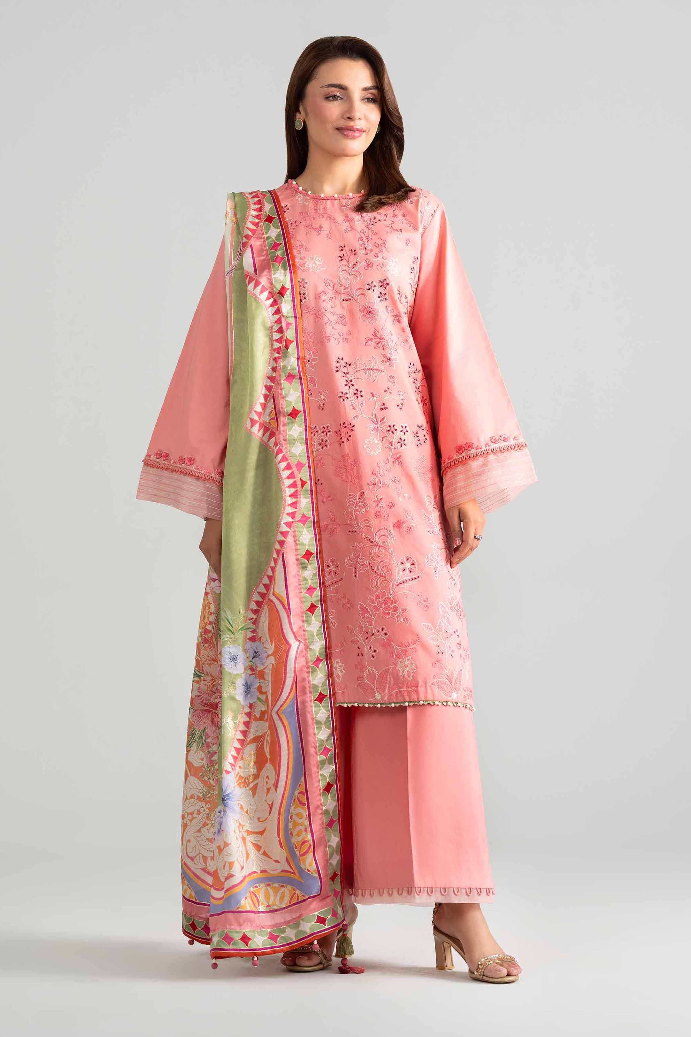 3 Piece - Digital Printed Embroidered Suit - 42601923