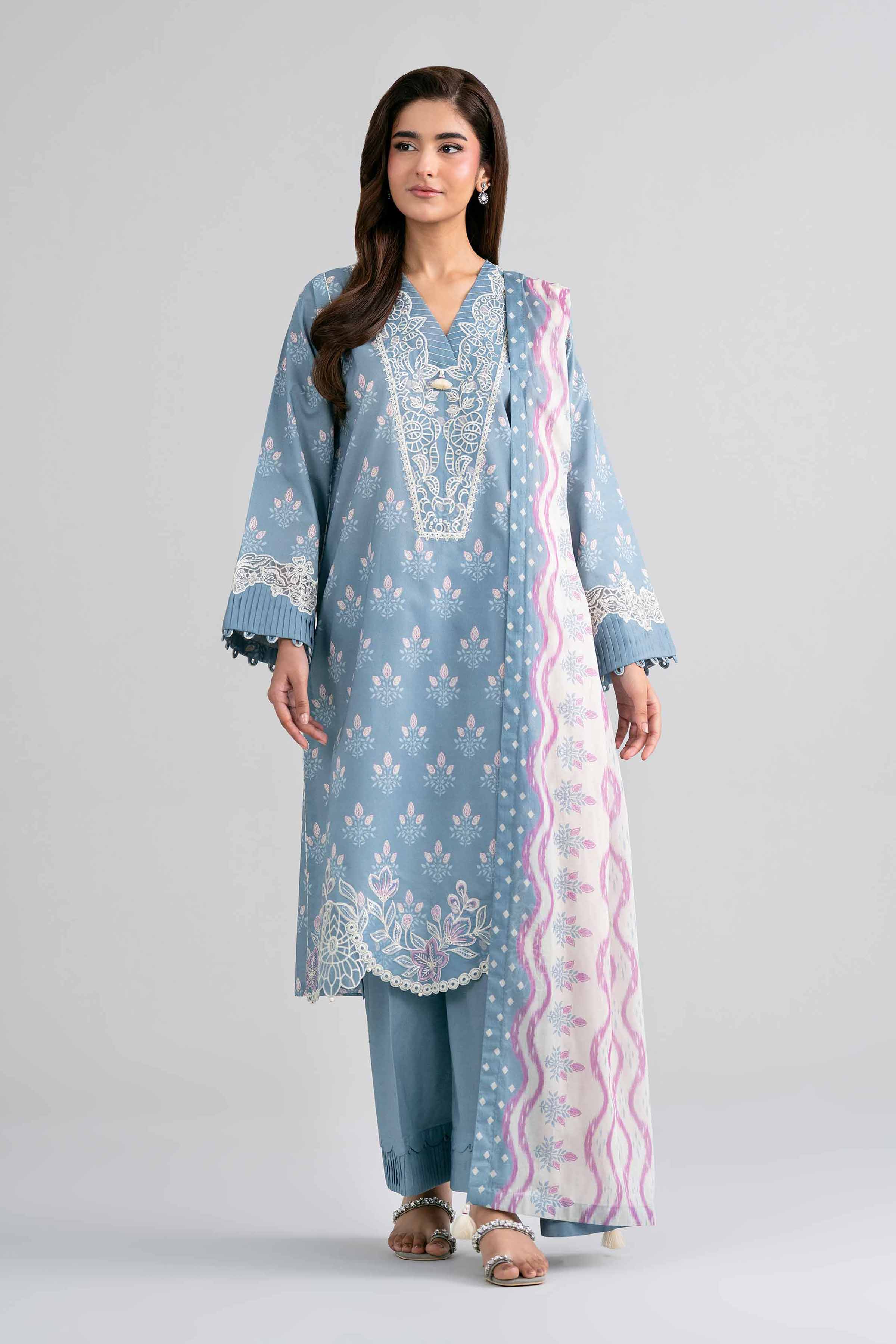 3 Piece - Printed Embroidered Suit - 42601964 for Women - Unstitched Collection | Nishat | Shop Online
