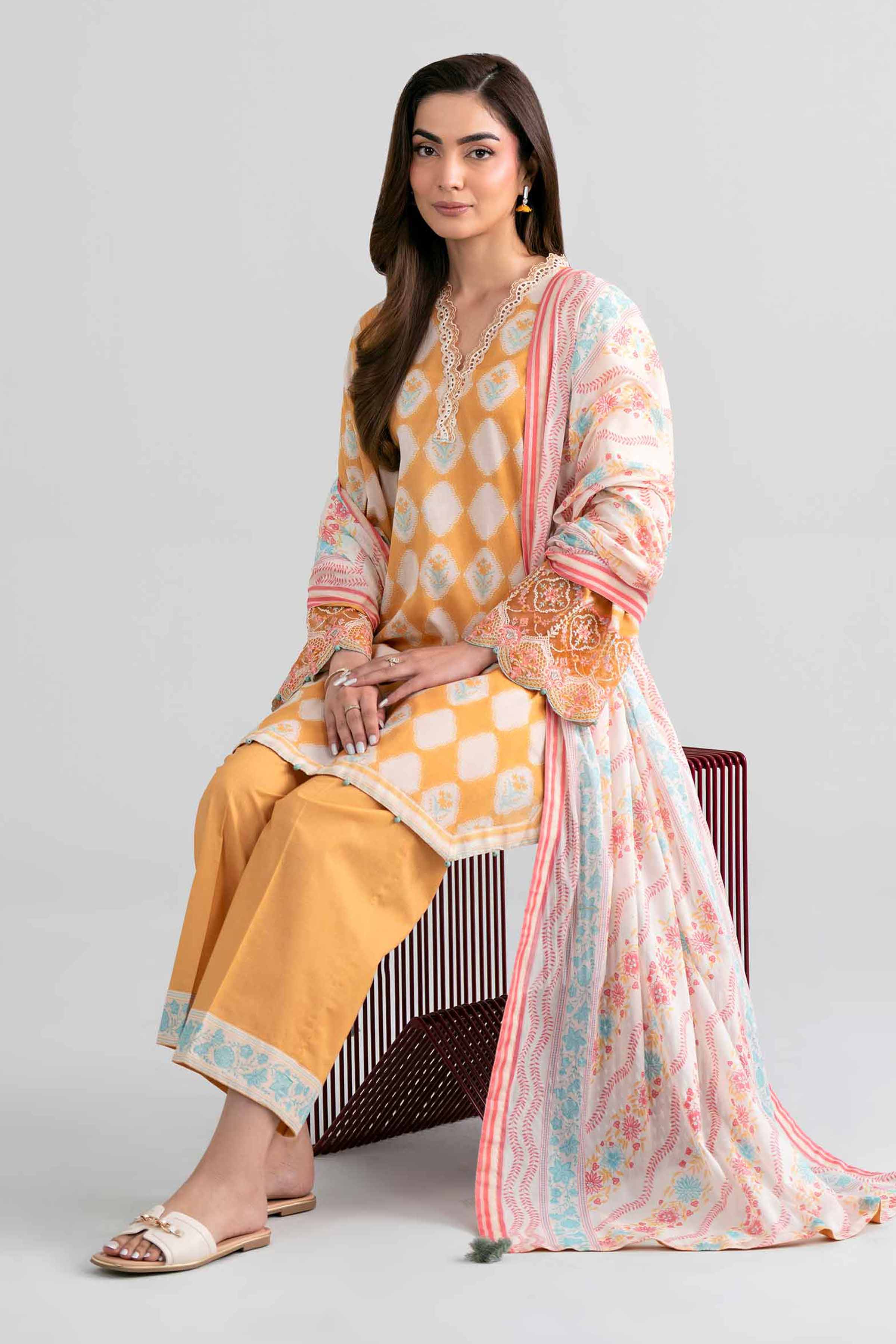 3 Piece - Printed Embroidered Suit - 42601965 for Women - Unstitched Collection | Nishat | Shop Online